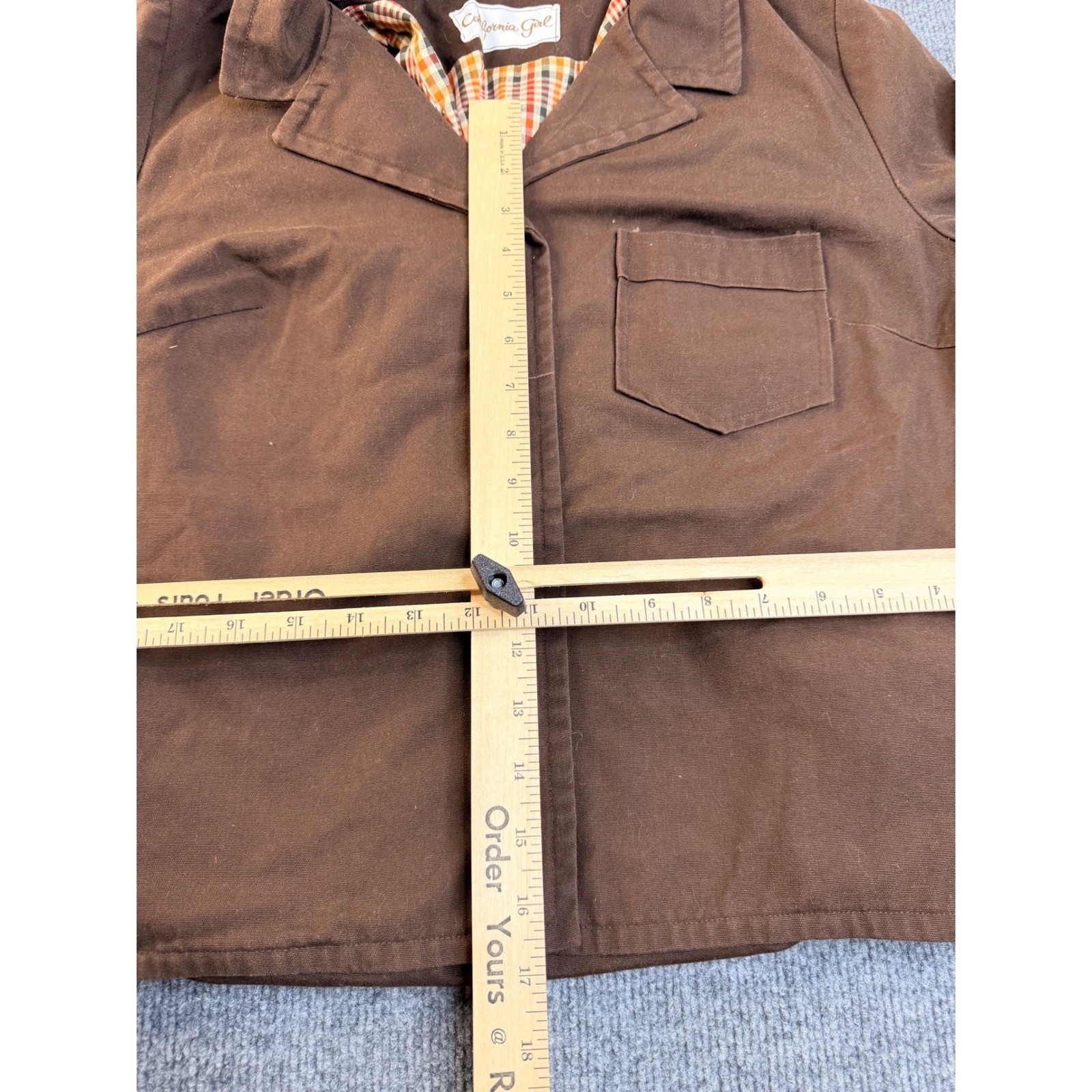 California Girl Vintage Brown Plaid Dress Suit Set Jacket 2pc Mod 70s Workwear