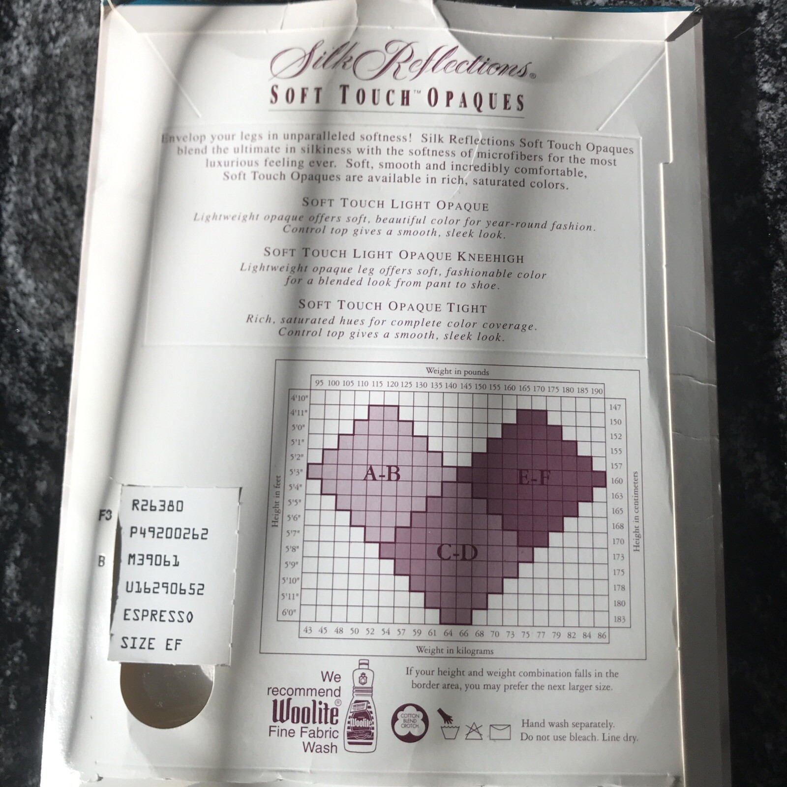 HANES Silk Reflections Soft Touch Opaques PantyHose Nylons ESPRESSO Sz EF