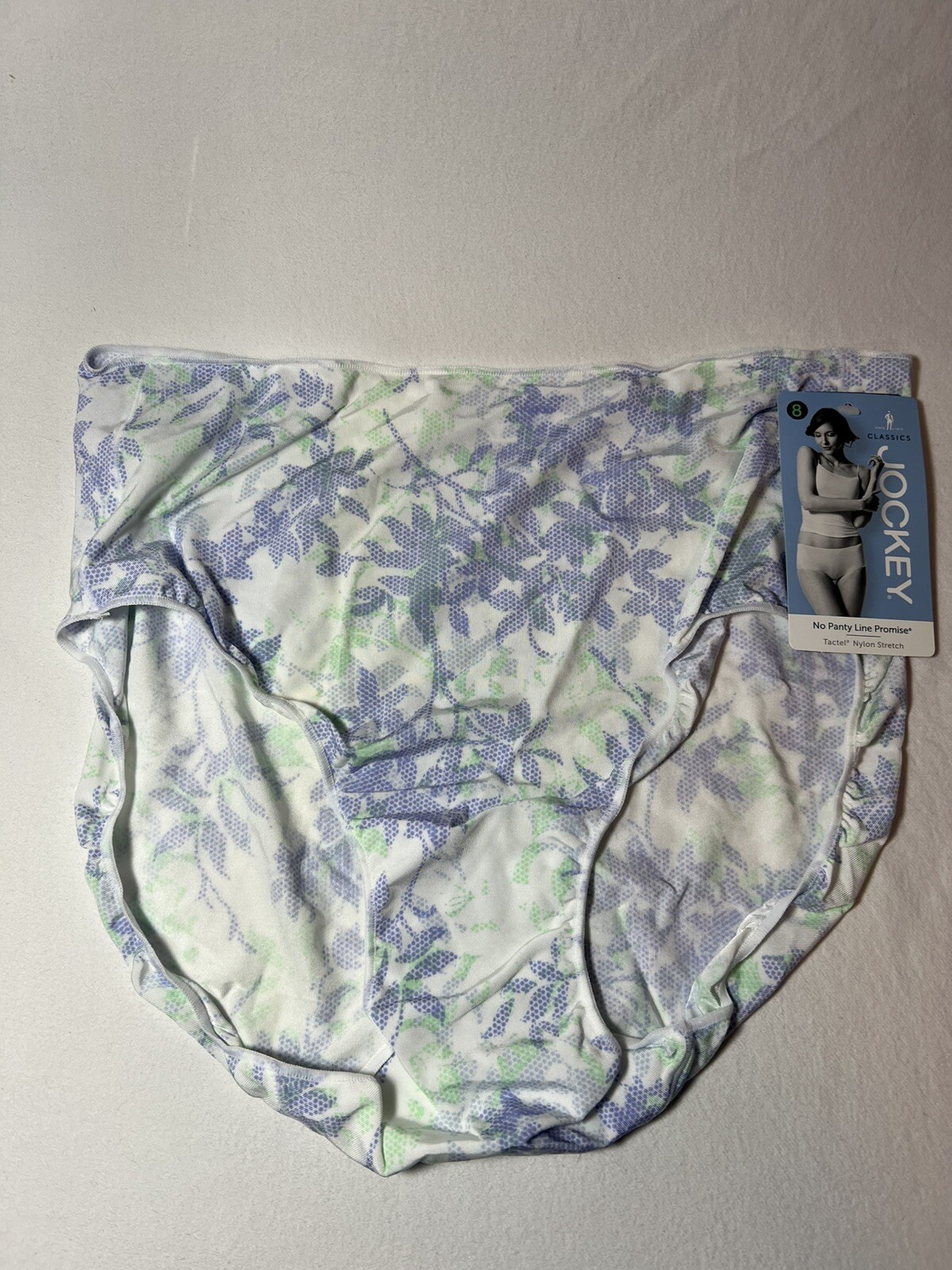 Vintage Jockey Silky Soft NPL Size 8 Purple & Green Flower Print Granny Brief.
