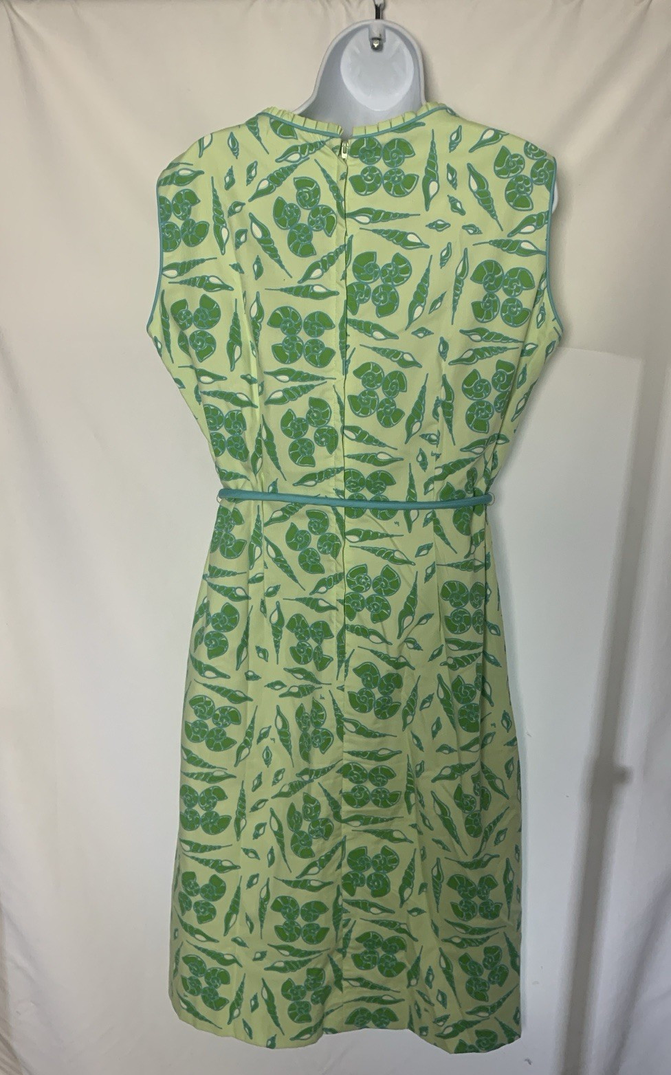 Vested Gentress Mod Tropical Shells Shift Day Dress Vintage Size 18