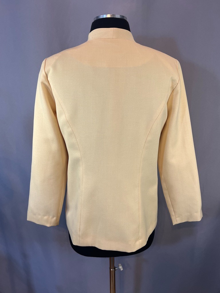 Vintage Brownstone Studio Pale Yellow Blazer Size 6 Minimalist Open Front USA