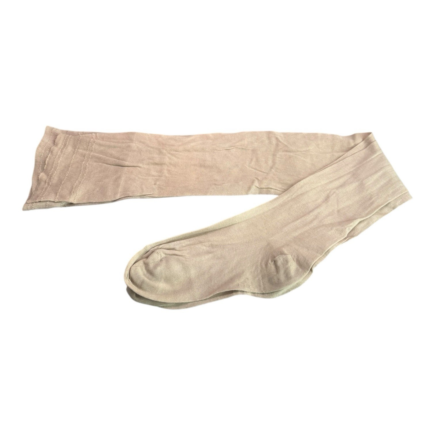 Vintage Stretch Top Cotton Seamless Stockings Made In USA Size 8 1/2 Beige