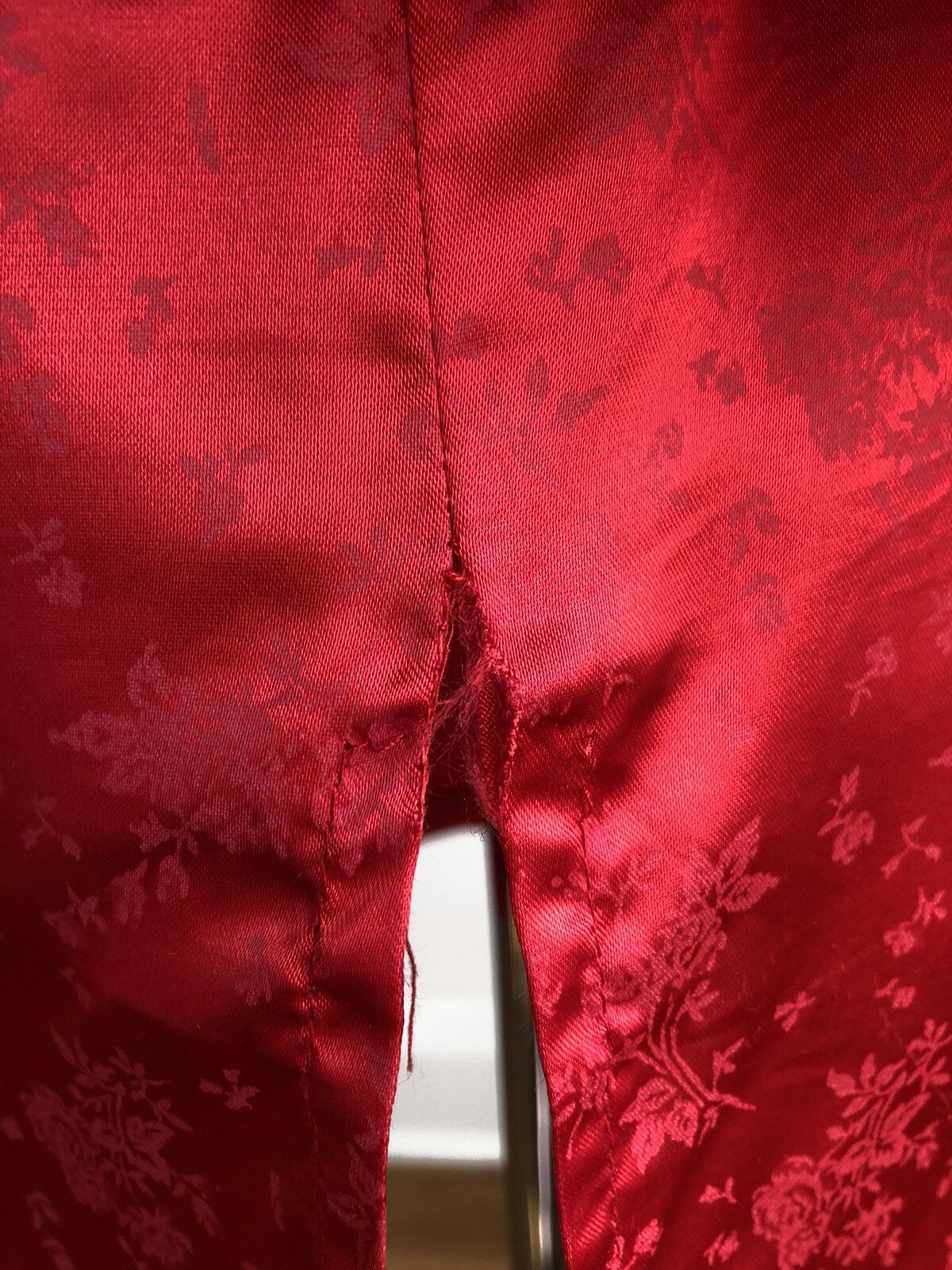 STUNNING VTG Red Silky Satin Ruffles Cap Sleeve Peplum Dress SZ 5/6