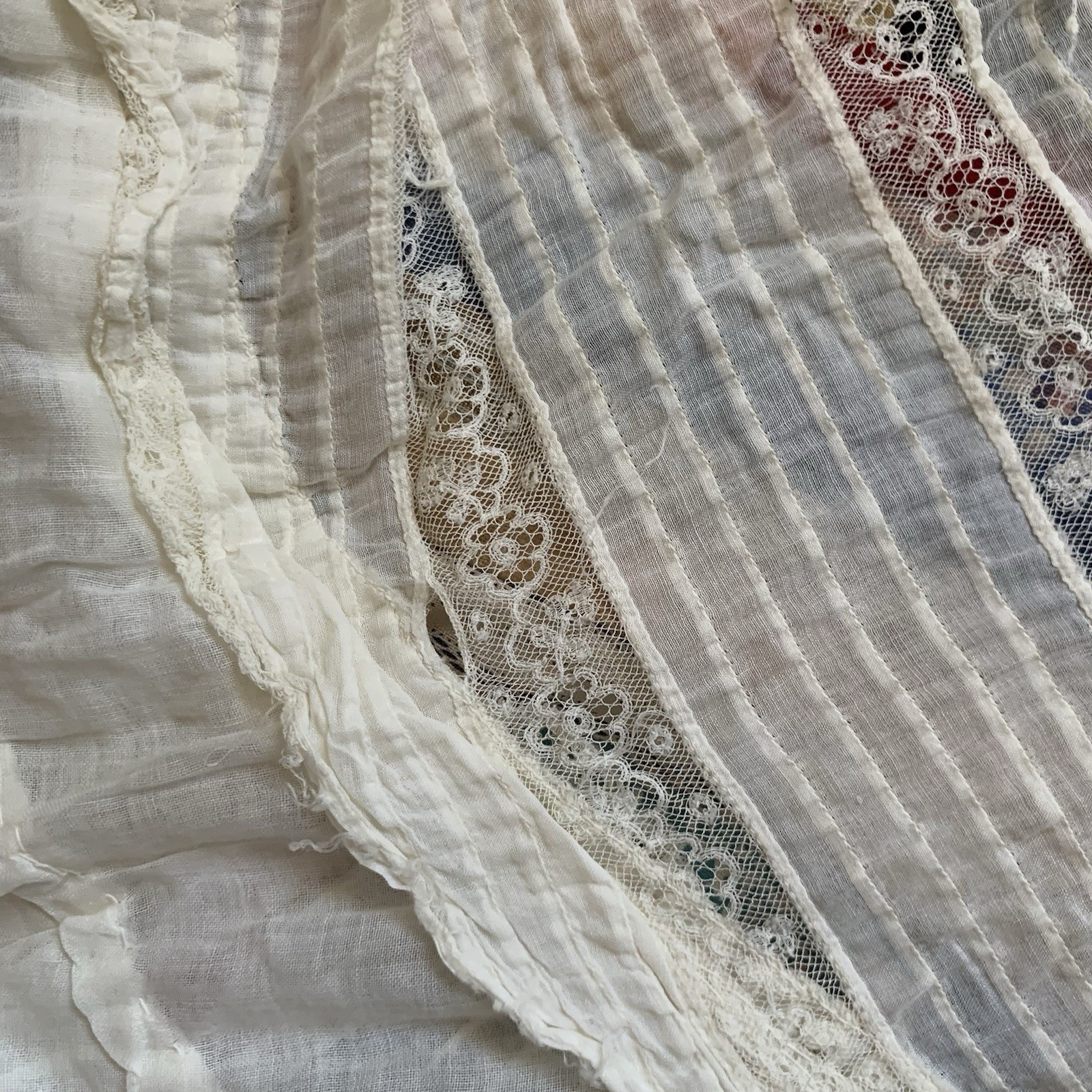 As Is Absolutely Stunning Antique Edwardian Asymmetrical Lace Prairie Skirt