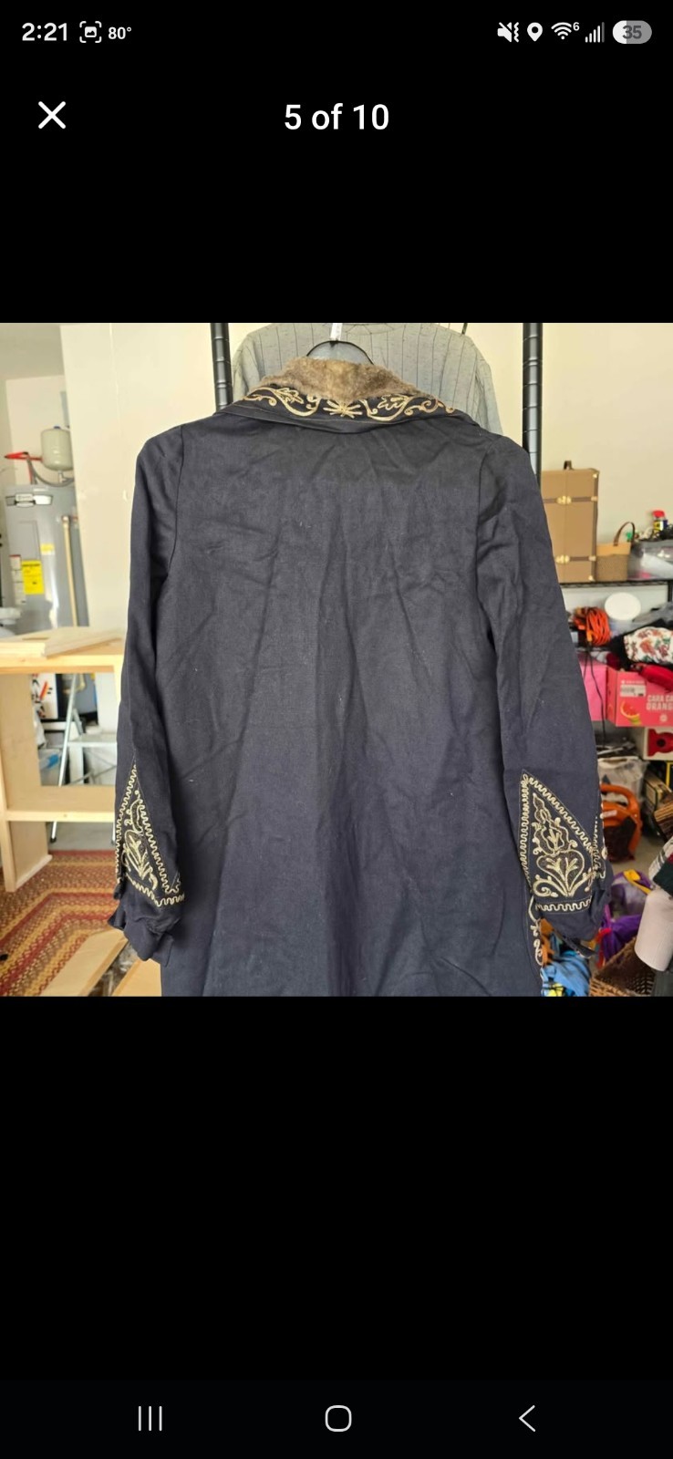 Antique Opera Evening Coat Embroidery Real Fur Detail
