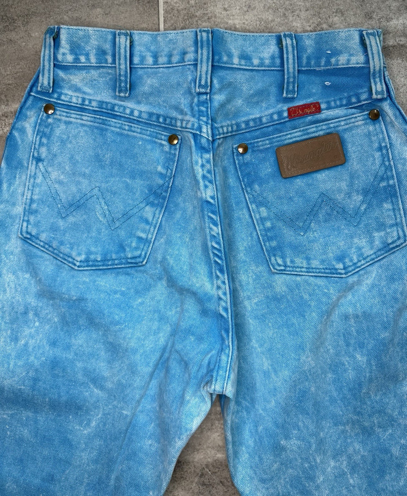 VTG Wranglers Women&rsquo;s Cowboy Cut Slim Fit Acid Wash Blue Style#14MWZHQ Sz 13×34