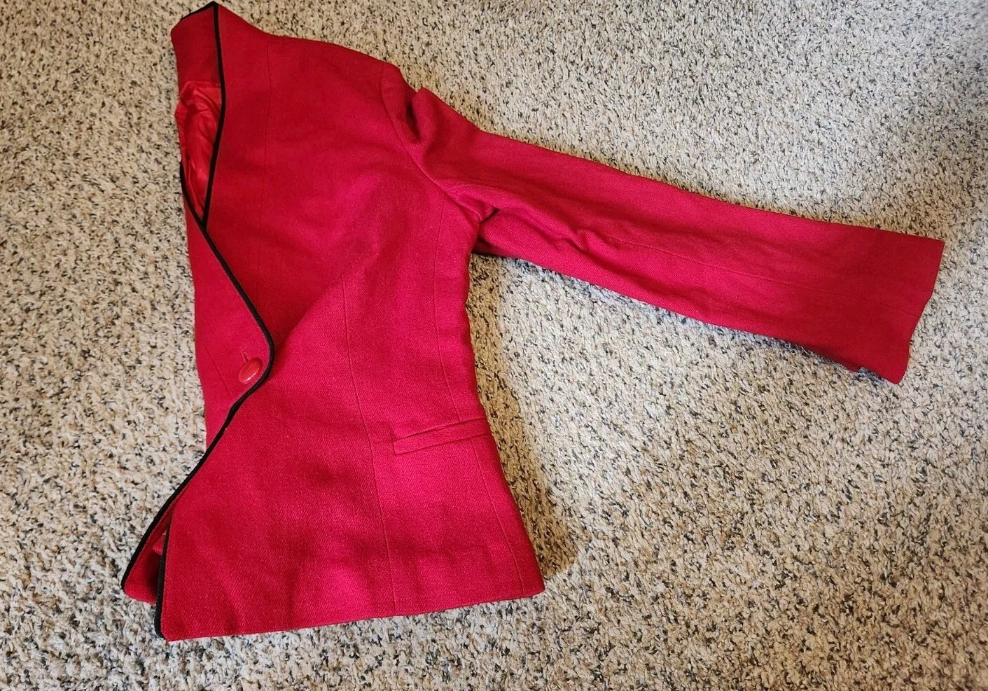 💥 Women&rsquo;s Vintage Union 1960s Winkelmans Wool Suit Set Skirt Jacket Cherry Red