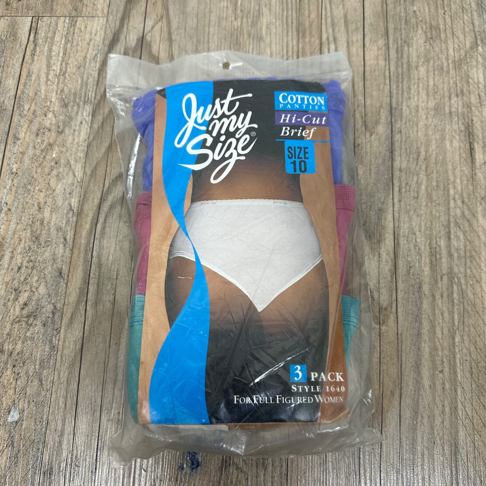 Women&rsquo;s Vintage Cotton Briefs Just My Size For Full Figure Size 10 Color 3 Pack