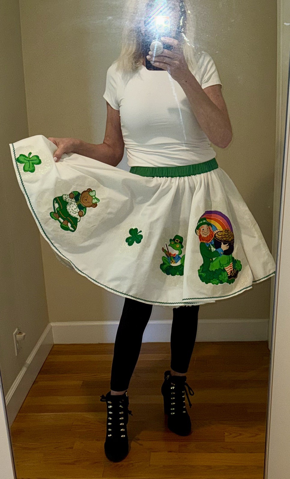 Vintage Handmade St. Patrick’s Day Skirt Outfit w/ Petticoat – Stretch Waist