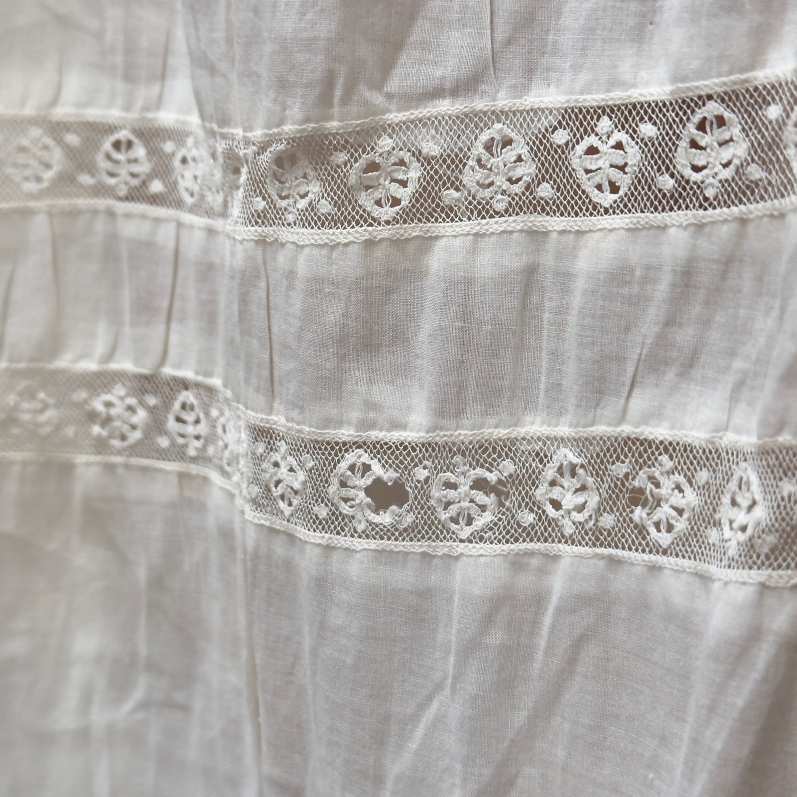 Edwardian Cotton Lace Petticoat Skirt Ruffles Antique Original 1900’s 26” Waist