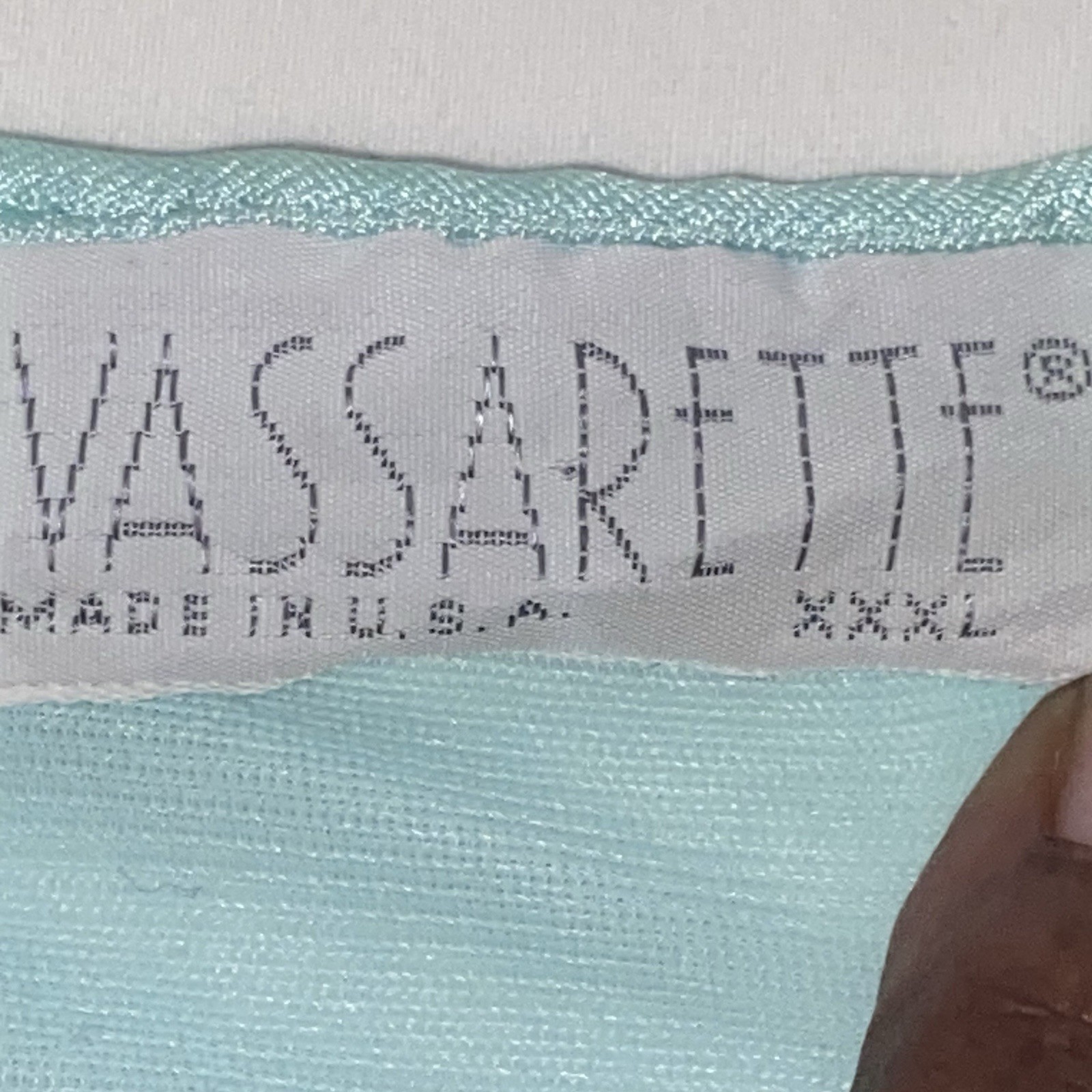 Vintage Vassarette Bed Jacket Nightgown Aqua Blue Lace Trim Made USA XXXL 3XL