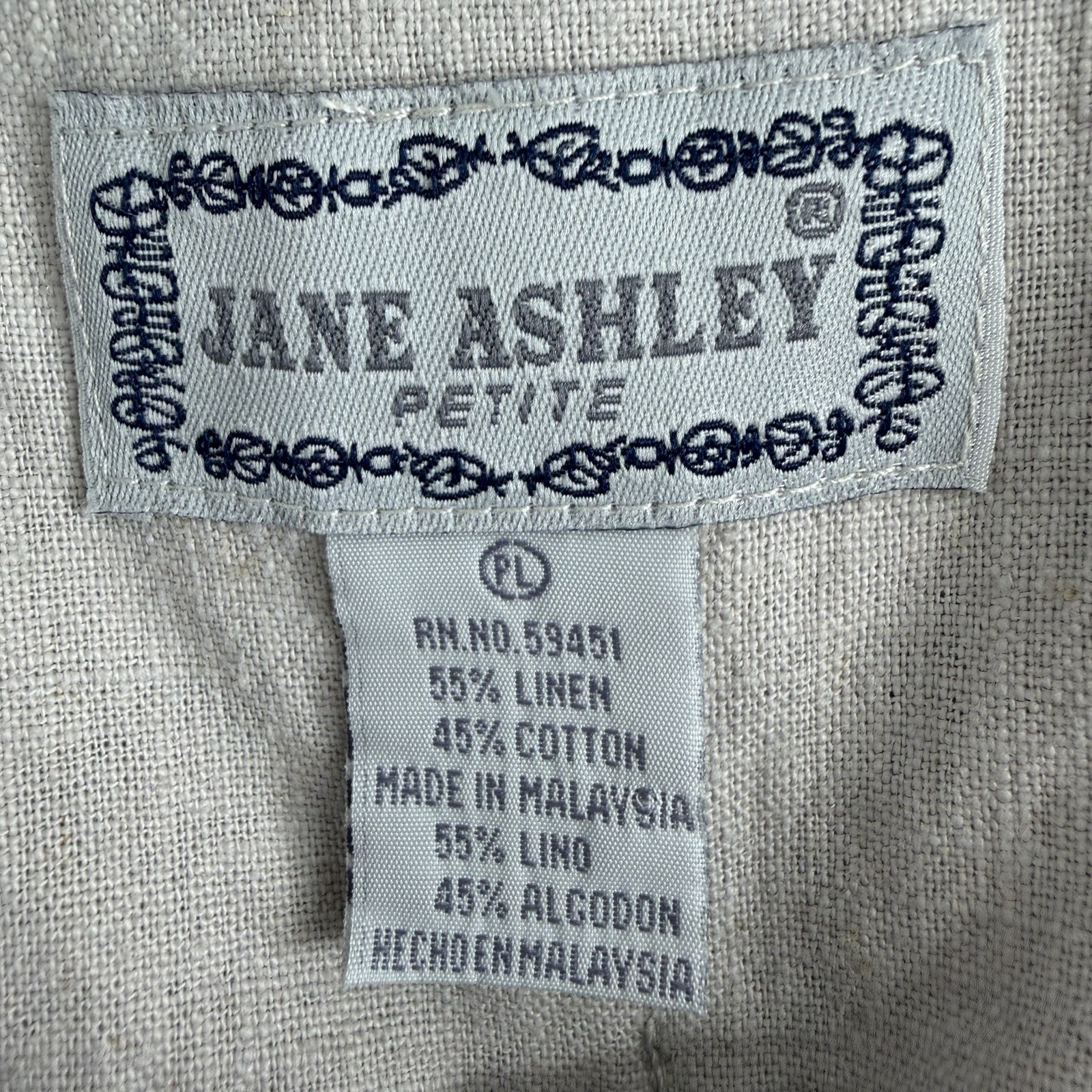 Vintage Jane Ashley Embroidered Sequin Dragonflies Embellishment Linen Dress