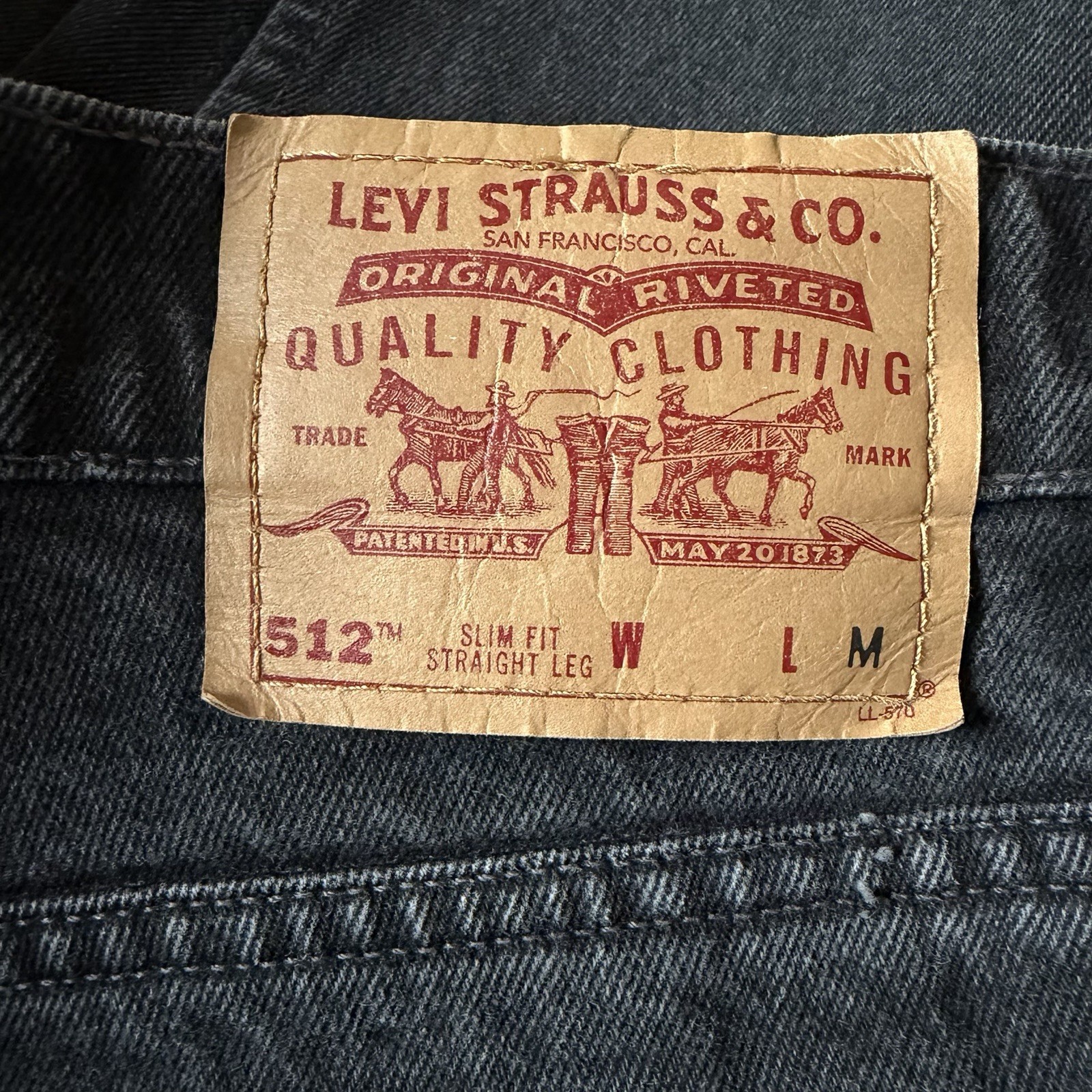 Vintage 90s Levi’s 512 High Waist Straight Leg Black Jeans USA 30×27