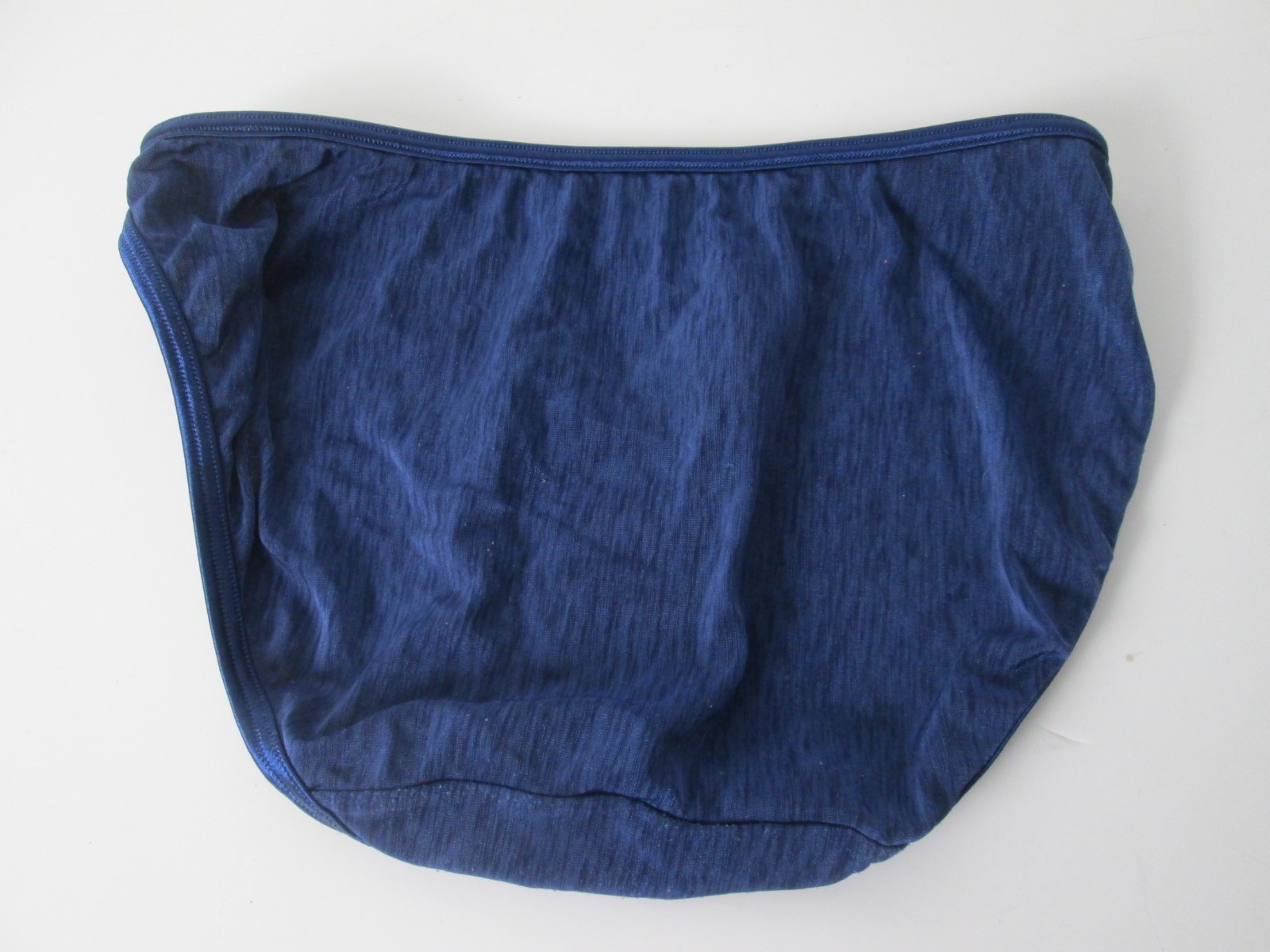 Vintage Vanity Fair Blue Satiny Smooth Double String Bikini Size 6/M