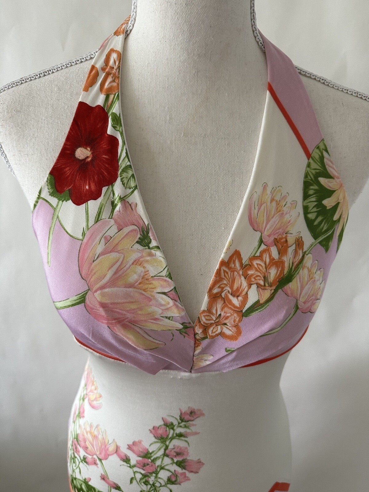 Vintage Versace Early 2000’s Halter Dress Floral New York Fashion Bratz Fairy 38