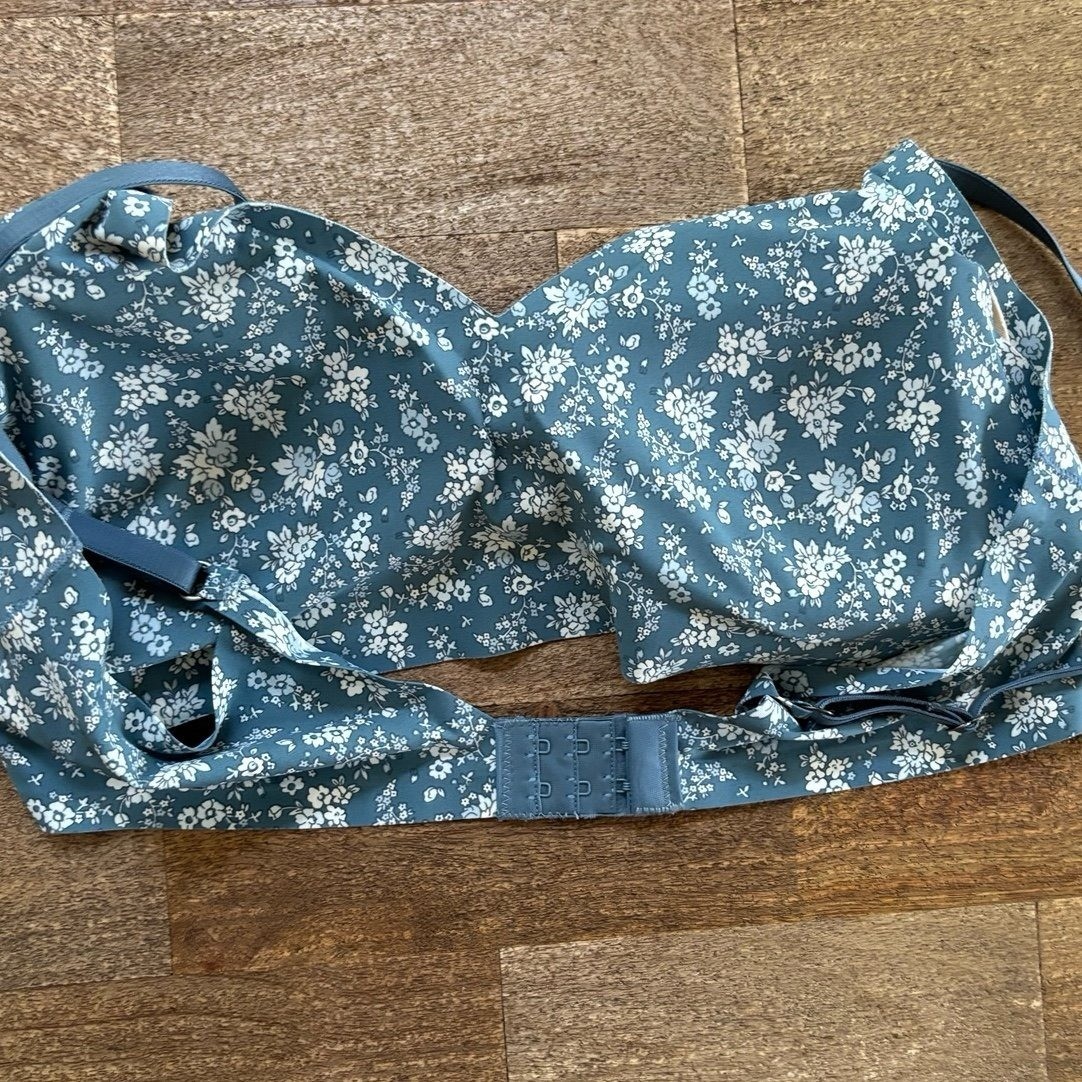 Lucky Brand Womens Wireless Multi Color Floral Print Bra Size XL