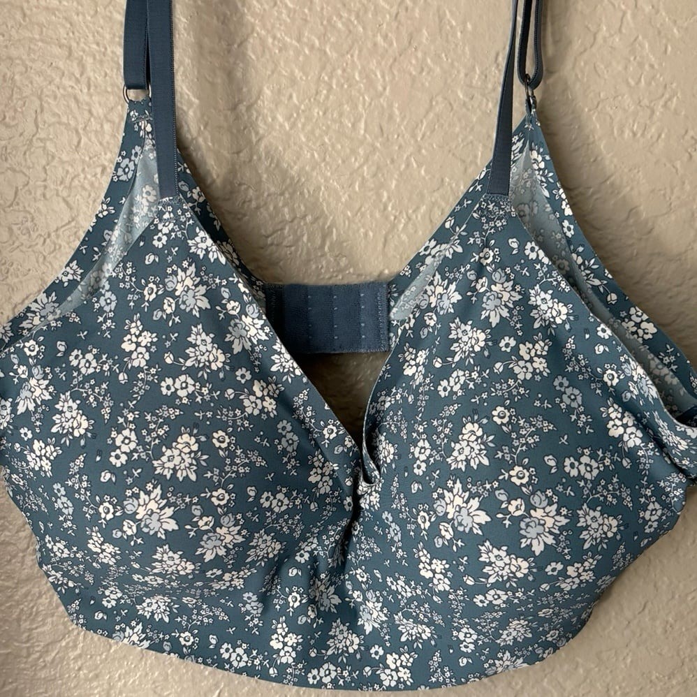 Lucky Brand Womens Wireless Multi Color Floral Print Bra Size XL