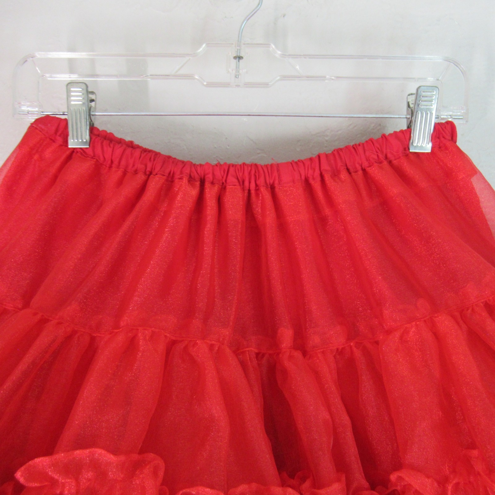 Square Dance Apparel Petticoat M Metallic Red 5 Tier 2 Layer Ruffles