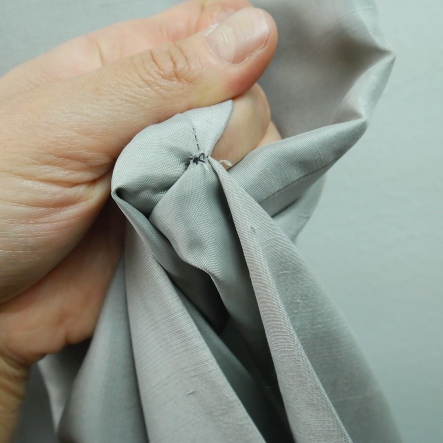 Vintage 100% Raw Silk Gray Square Neck Sheath Dress 16 90s Minimal Chic Maxi