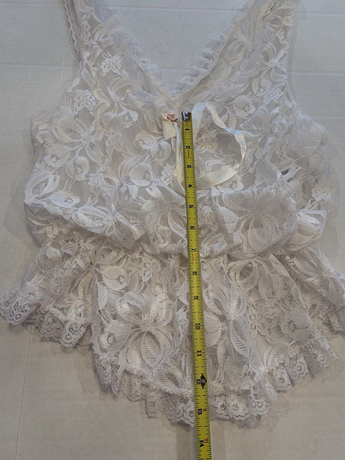Vintage Tosca Lingerie Ivory Lace Camisole Coquette Cottagecore Bridal Sheer L