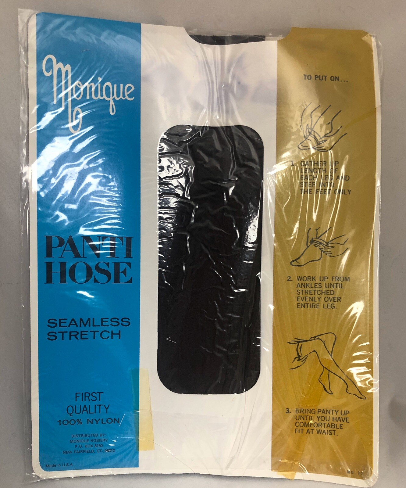 2 Pair Vtg Monique Sheer Off Black Extra Tall Nylon Panty Hose Stockings NOS