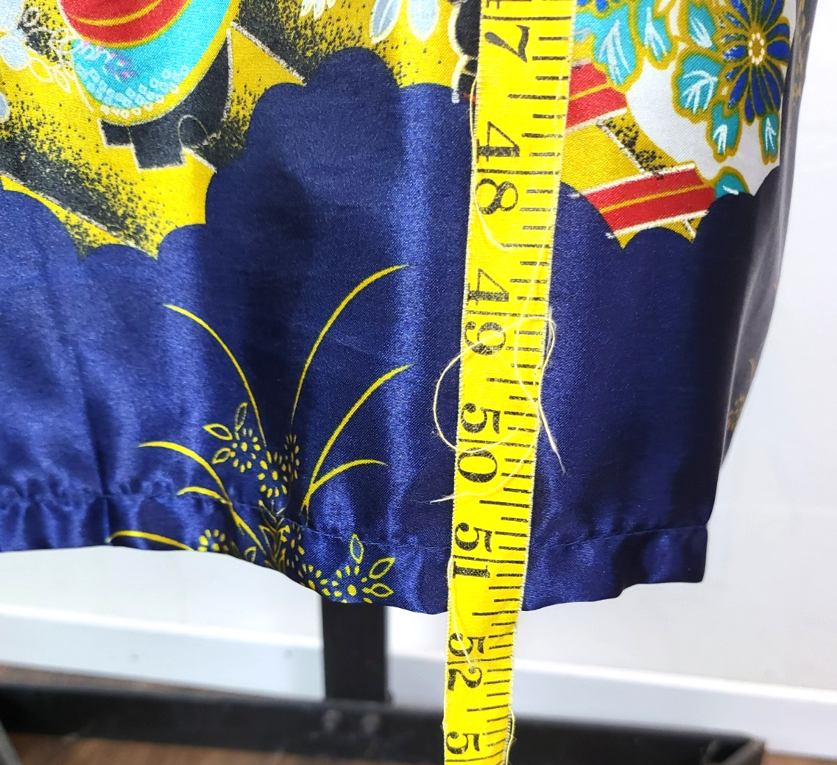 VTG Silver Dragon De Oriental Classic Blue Kimono Robe Geisha Womens XXL