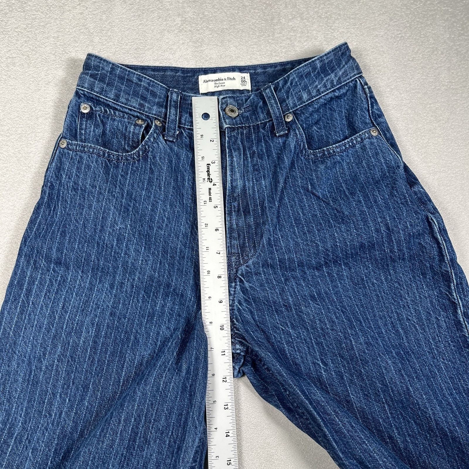 Abercrombie & Fitch | Curve Love The Loose High Rise Jeans Women 24 Pin Striped