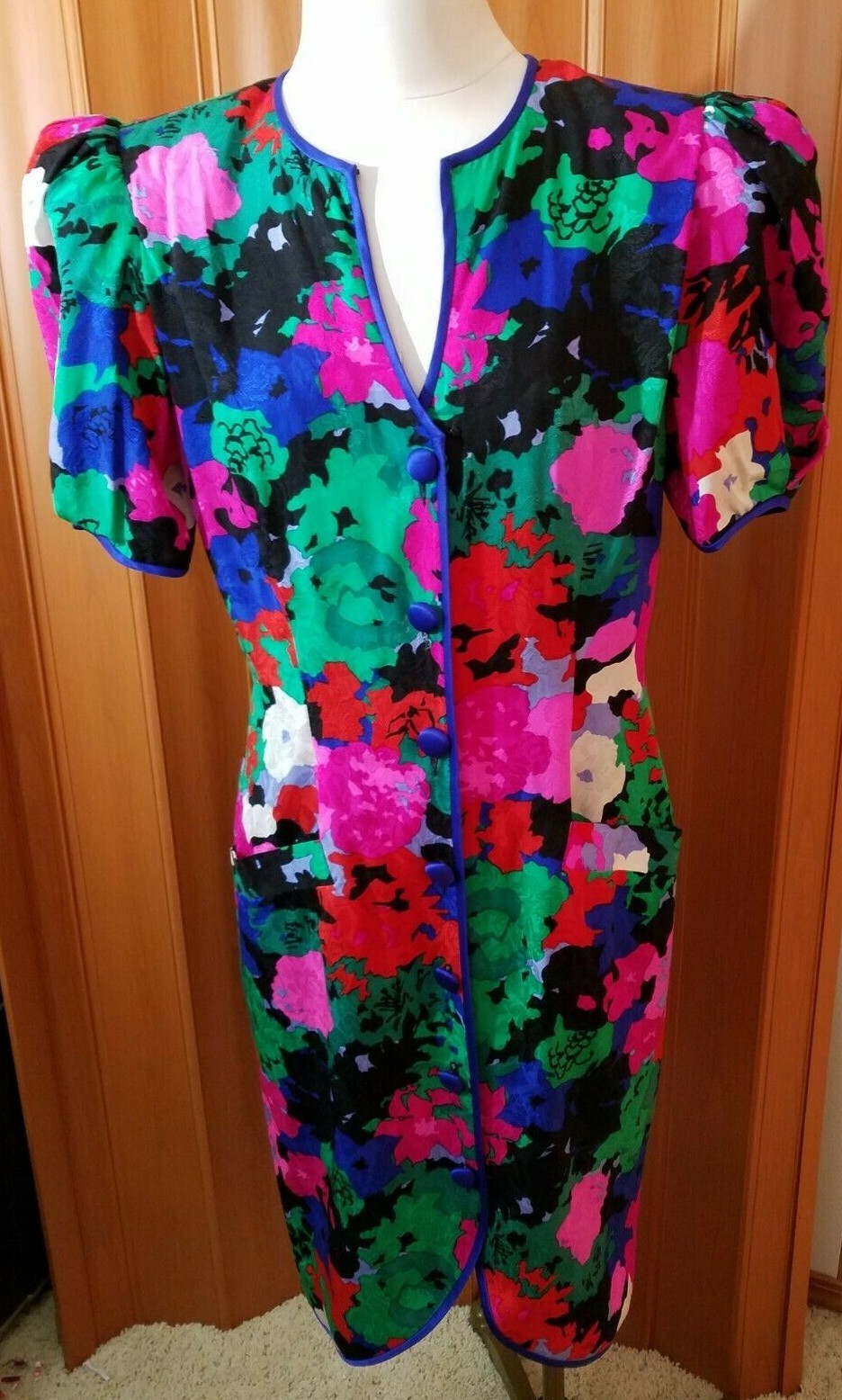 Vintage Flora Kung New York Silk Dress Women&rsquo;s 10