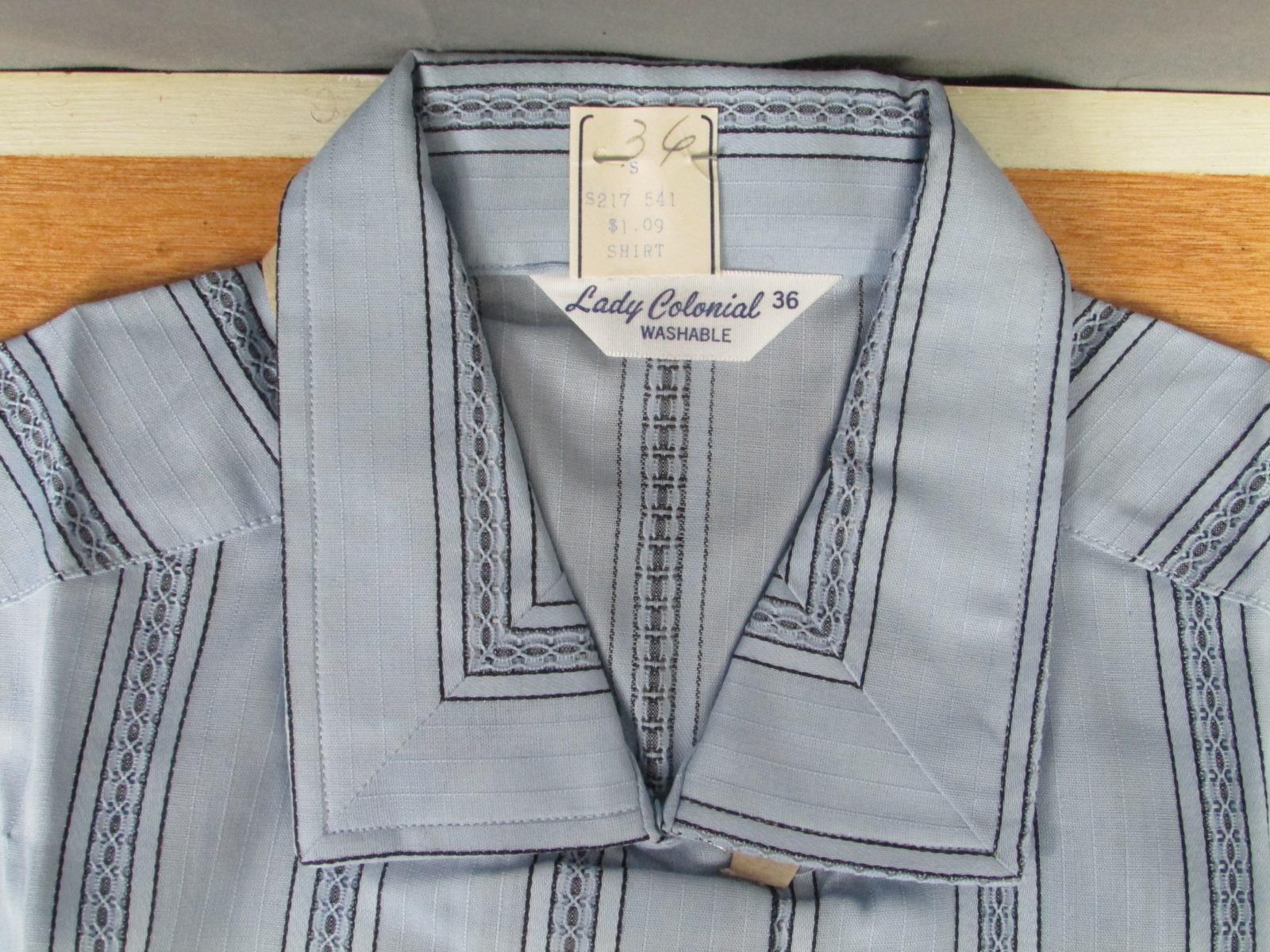 Vintage 1960s Lady Colonial NOS Top Loop Blouse Top Sleeveless Shirt CHM Fabric