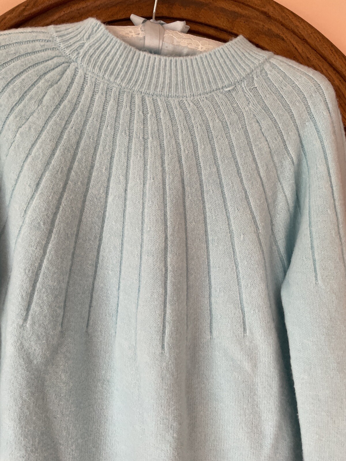 Vintage Blue Cotton Poly Blend Super Soft Pullover Sweater M