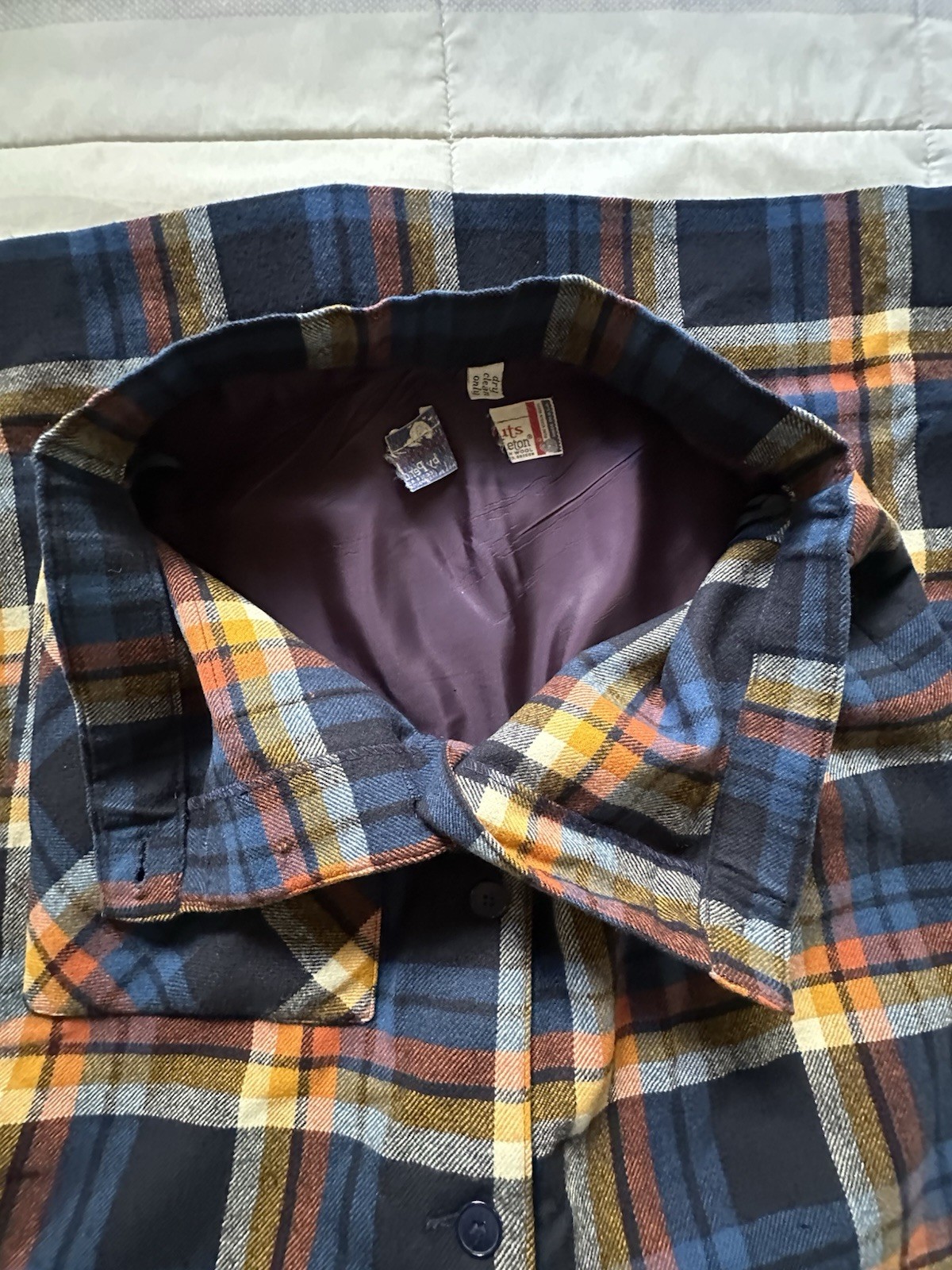 VTG Pendleton Knockabouts 100% Wool Plaid Maxi Skirt Size 14 Button Front READ
