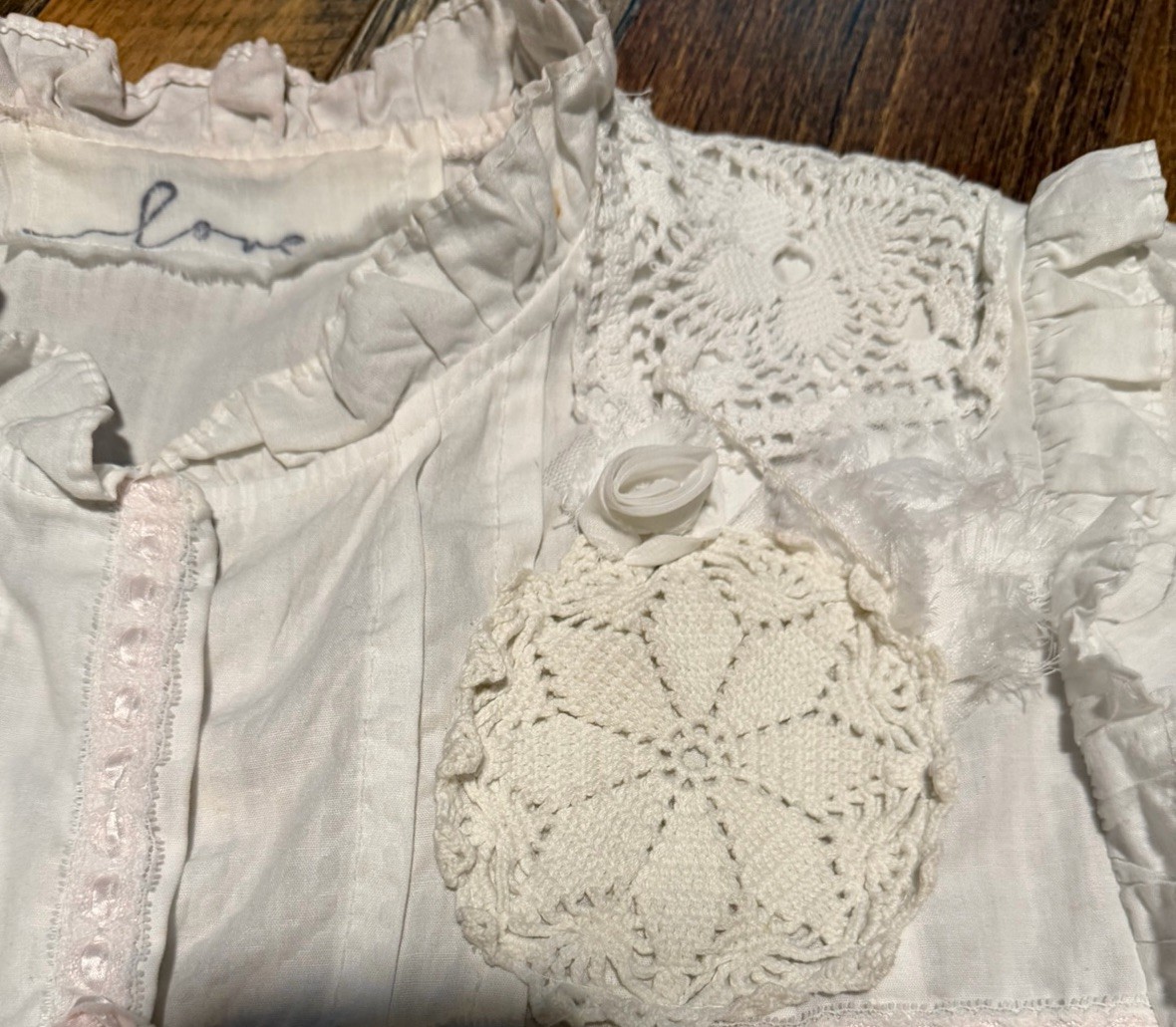 Upcycled Vintage Cottagecore Nightgown XL Shabby Chic Floral Lace Prairie Gown