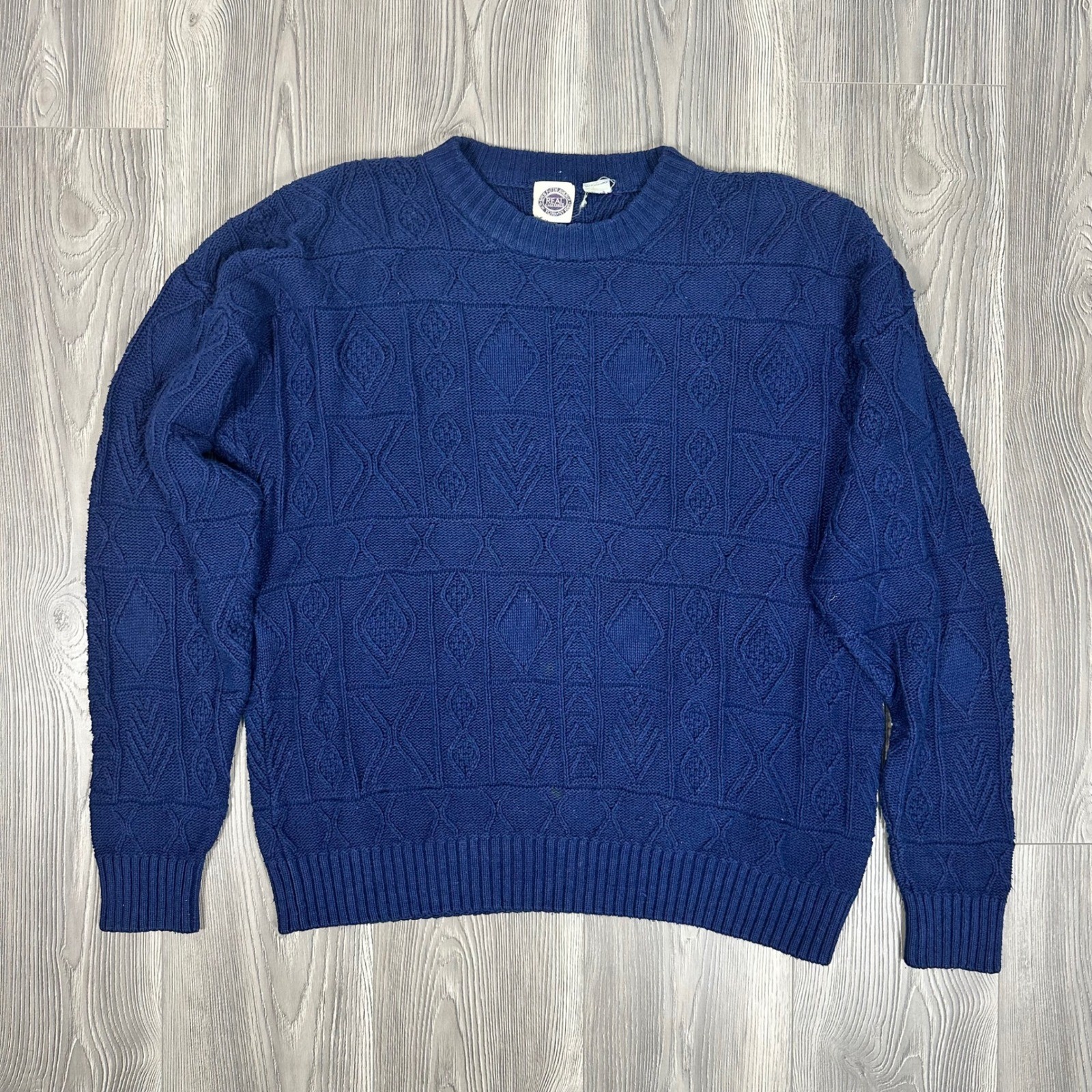 Vintage Saks Fifth Avenue Navy Silk Cotton Sweater – SIZE XL Knit Oversized