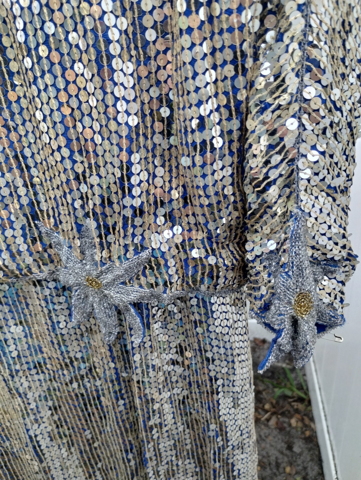 Vintage Lemieux Silver Sequin 2-Piece Skirt Set Art Deco Beaded Evening…