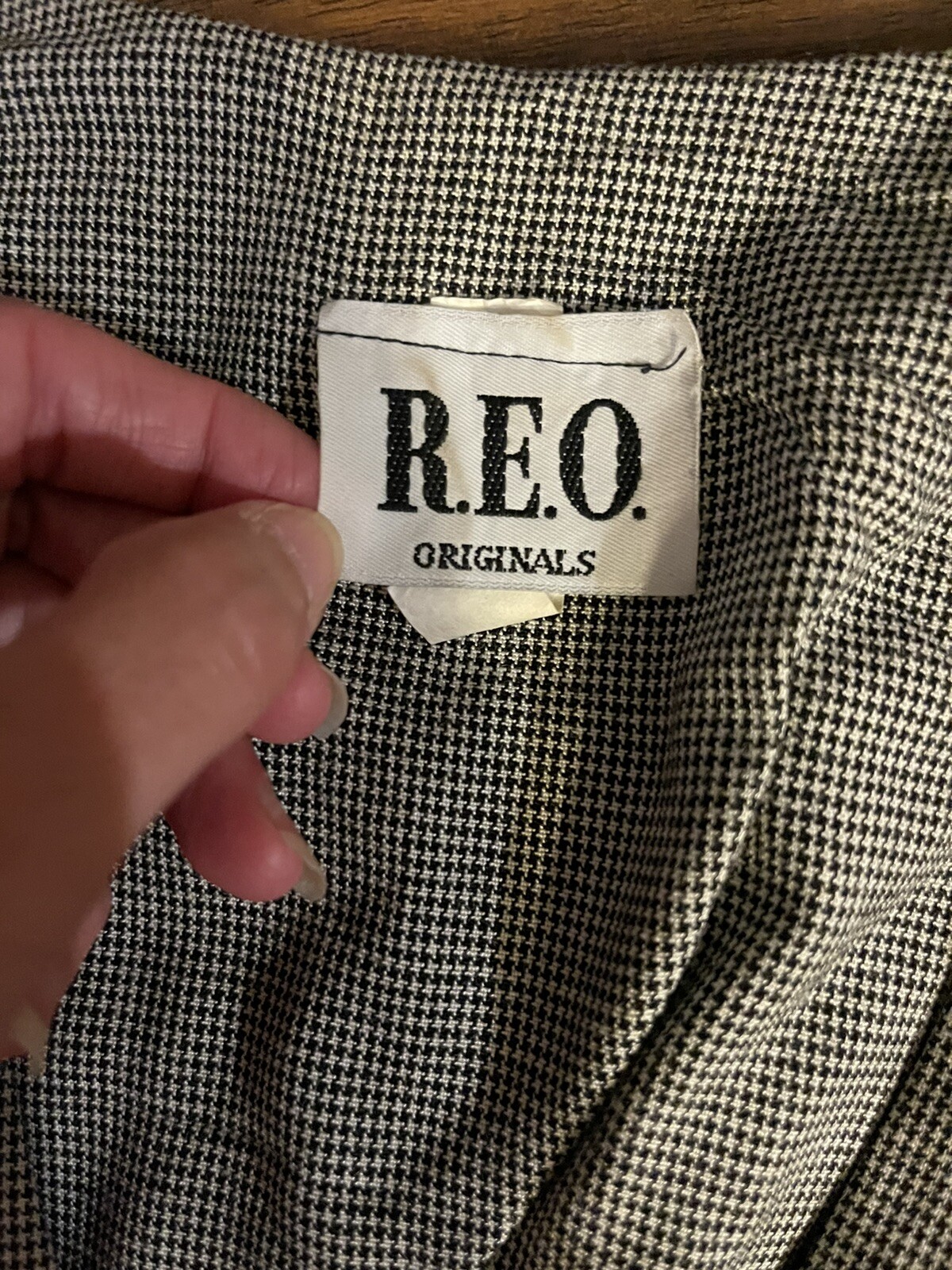 Vintage 80s REO Originals Women&rsquo;s Size 14 Black And White Plaid Workers Union