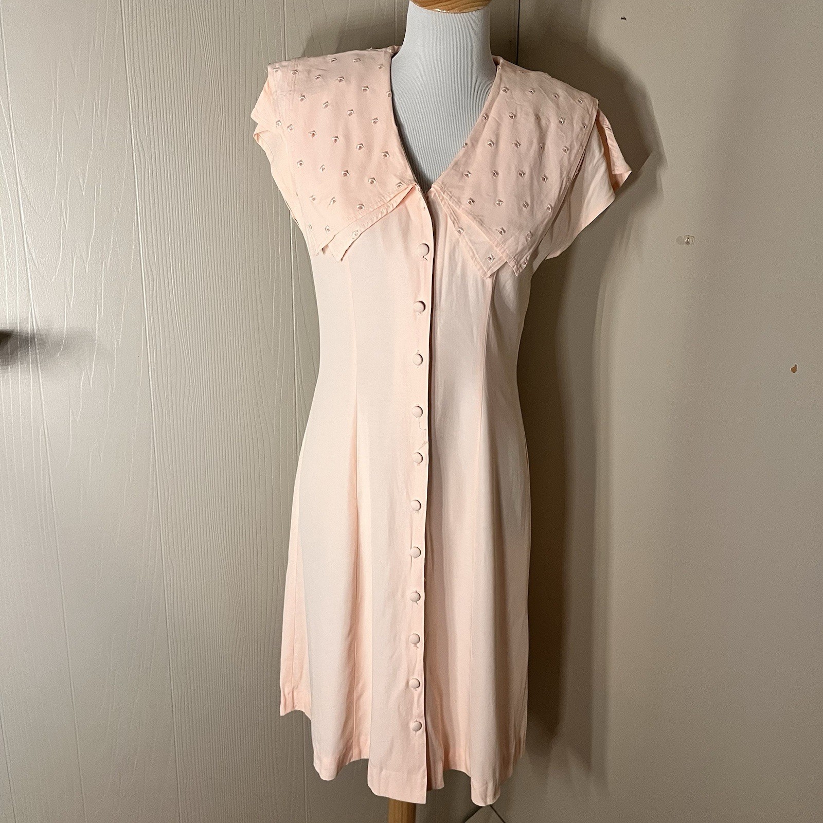 Vintage 1940&rsquo;s Style Pink Valentines Day Dress by Wild Rose Size 6