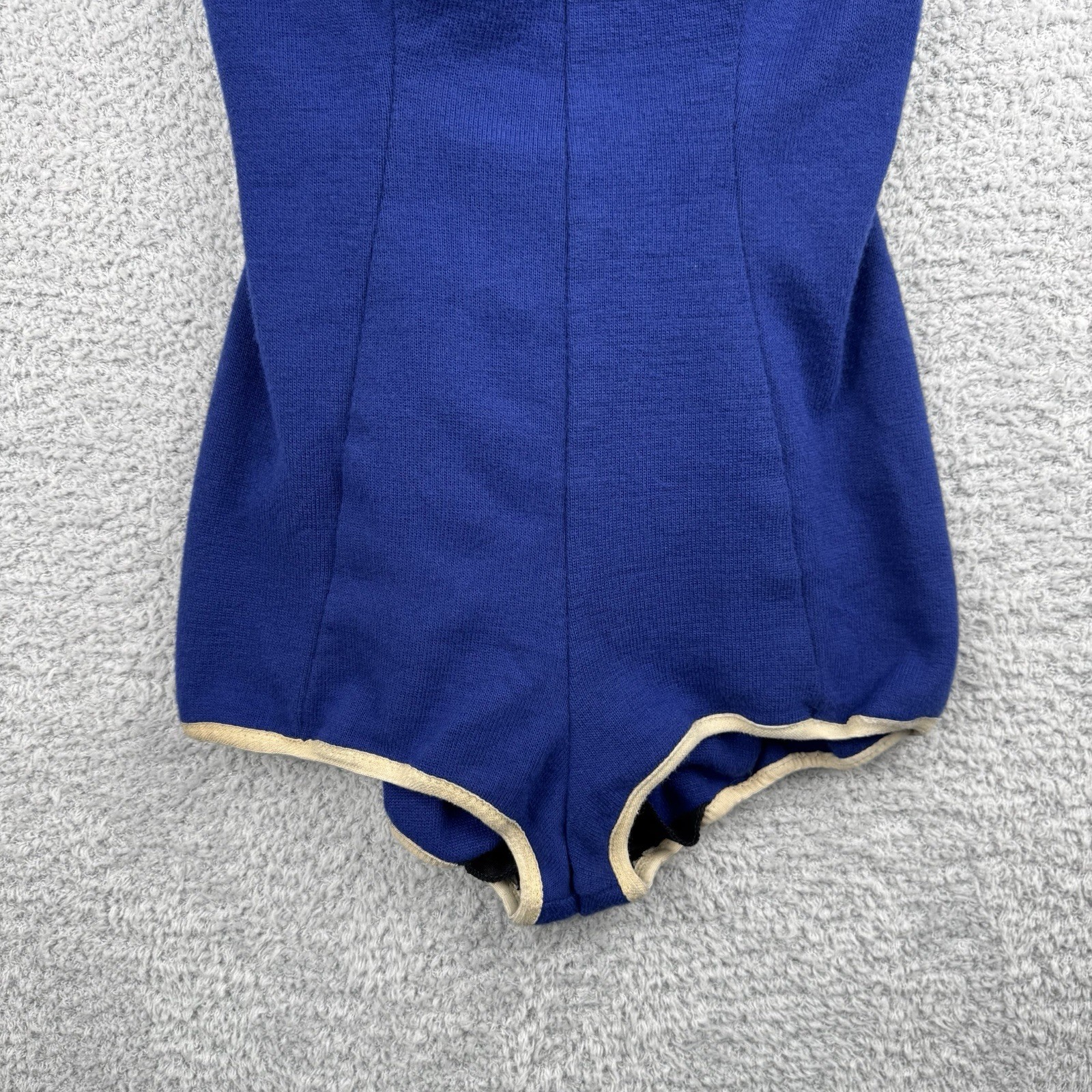 Vintage 50s Rose Marie Reid California One Piece Swimsuit Bodysuit Blue White