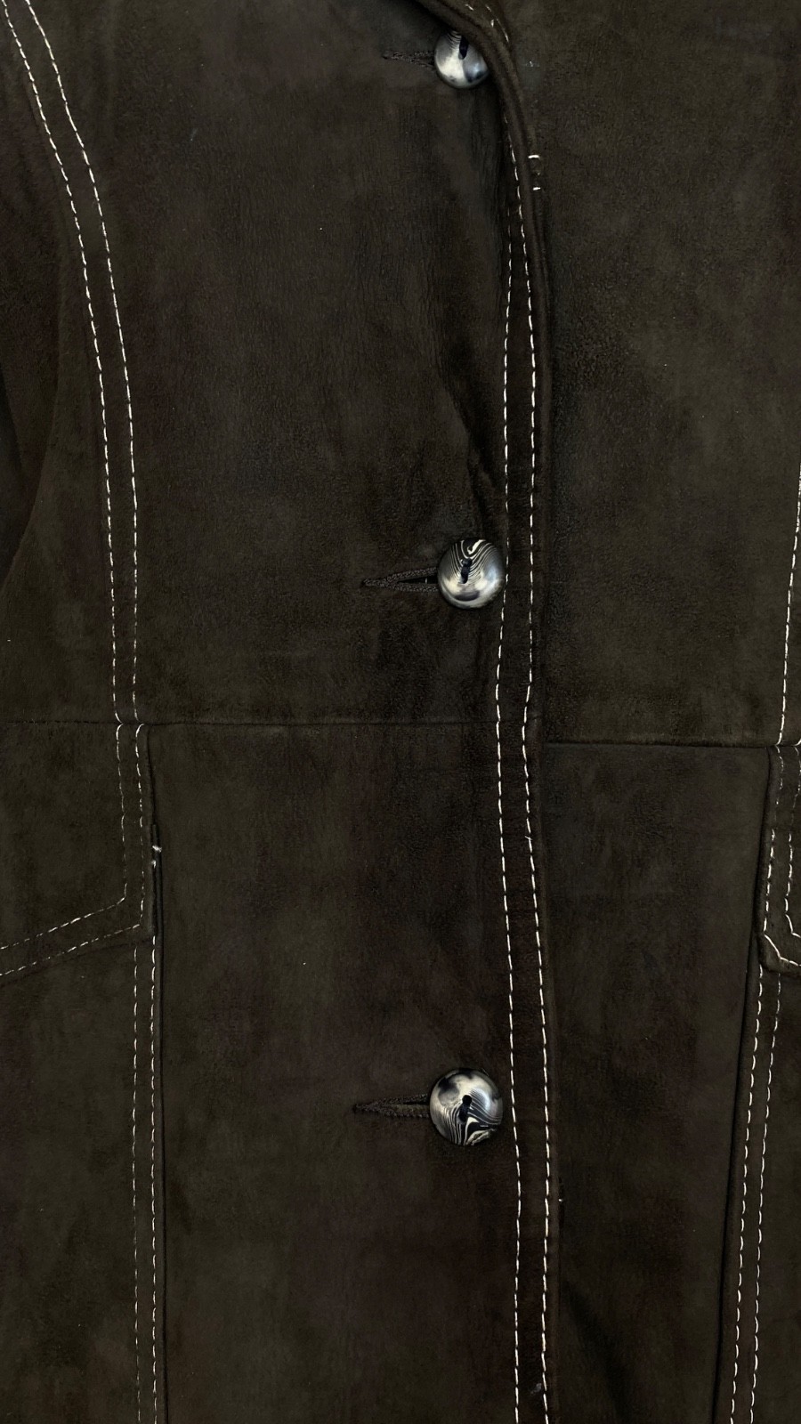 Vintage 1970s dark brown suede jacket JOSEPH MAGNIN XS genuine leather boho