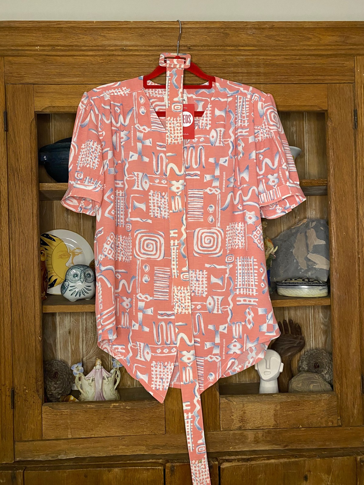 Pink Abstract Blouse Size 10-12