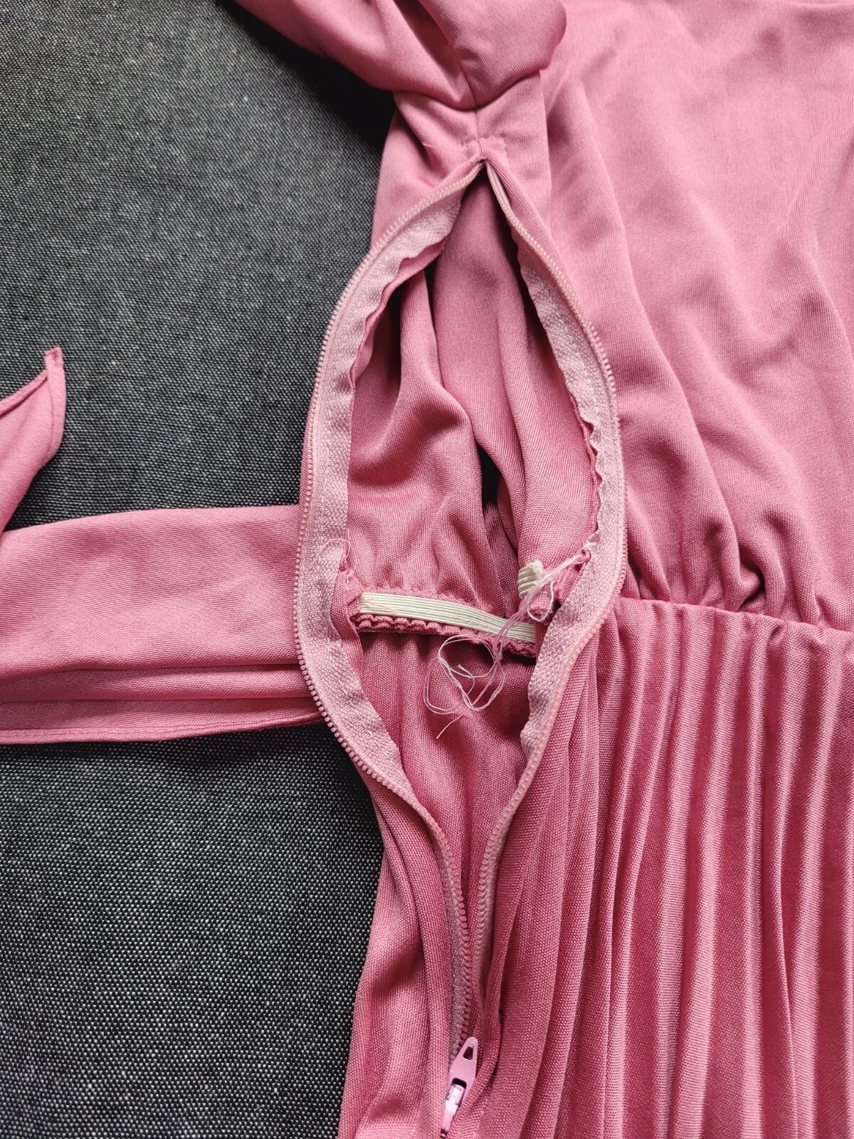 Vintage 70&rsquo;s Greek Goddess Dress Rose Pink Evening Gown Retro Size S/M