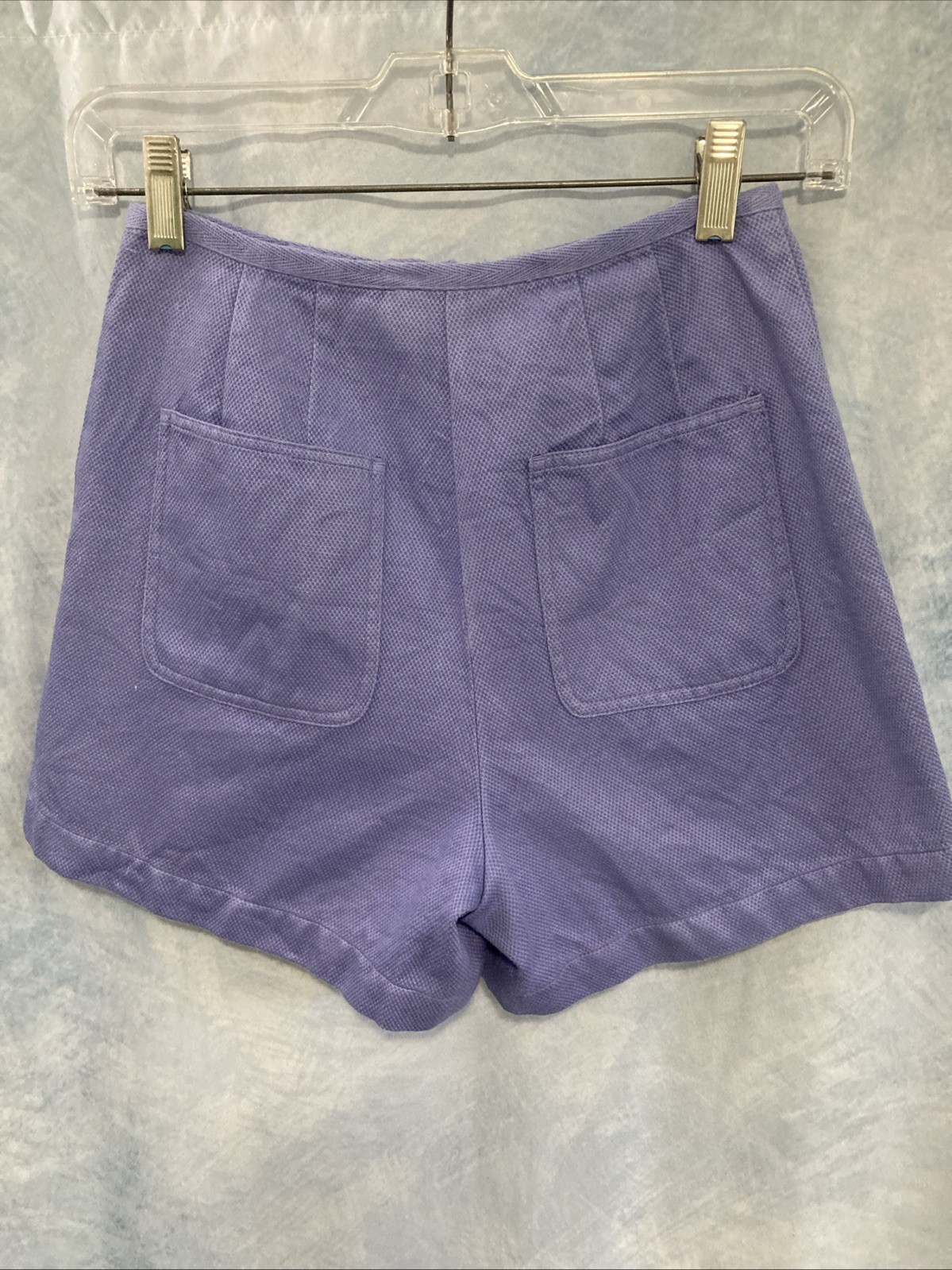 Vtg 90s Copper Key Lavender Purple Shorts High Waisted Cotton Size 3 Hong Kong