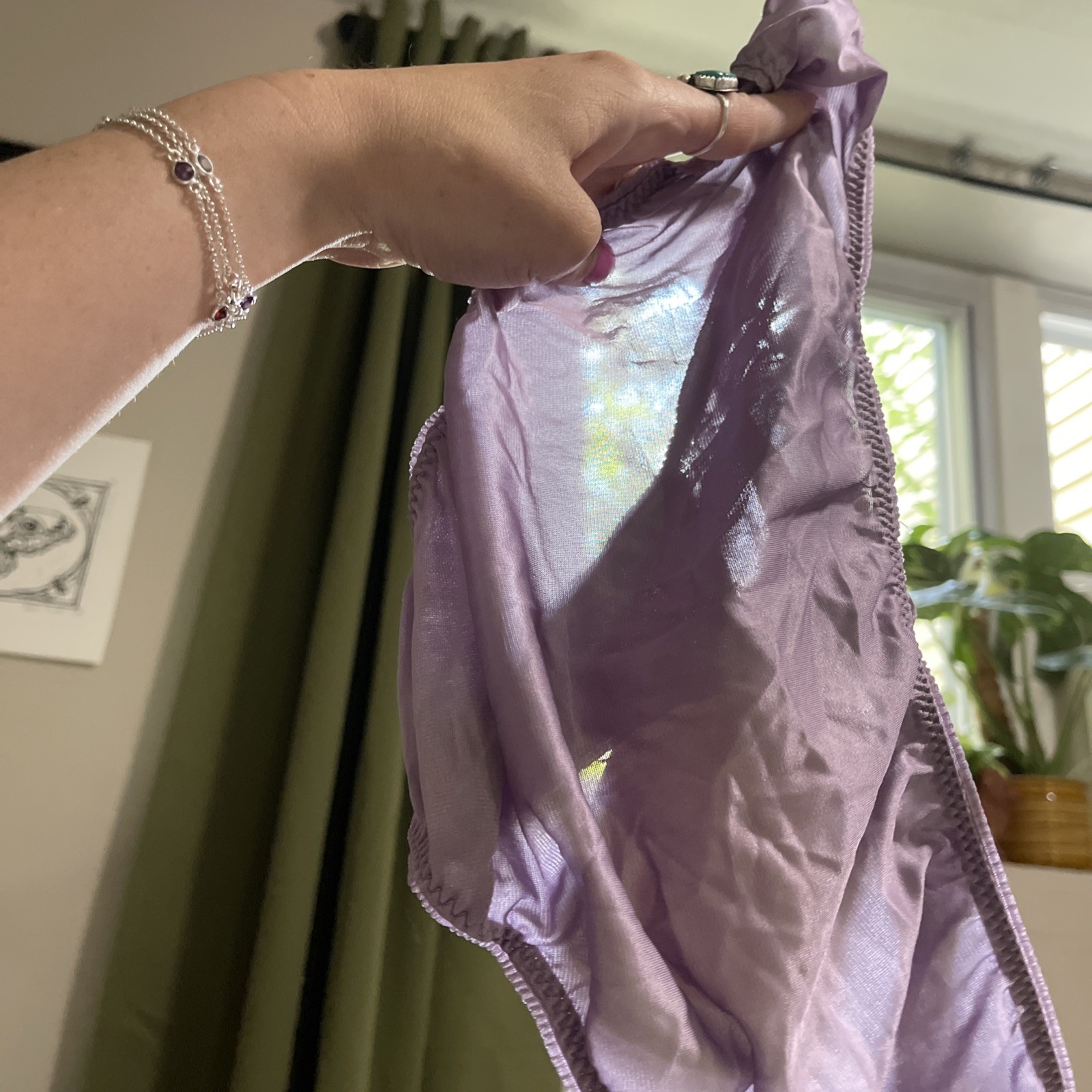 Maidenform Sweet Nothings Classic Satin & Lace Bikini Panties Large NWT Lilac