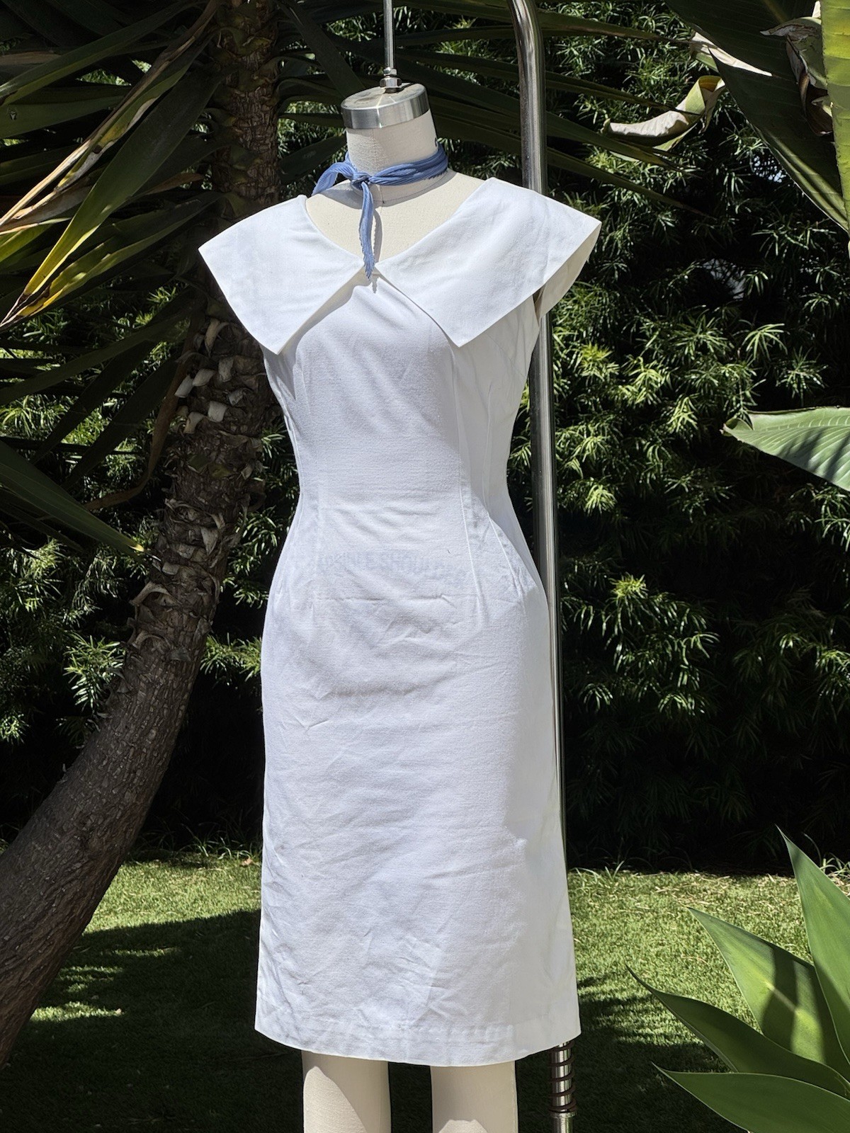 Vintage 60s Minimalist Pencil Wedding Dress Bridal Xs S
