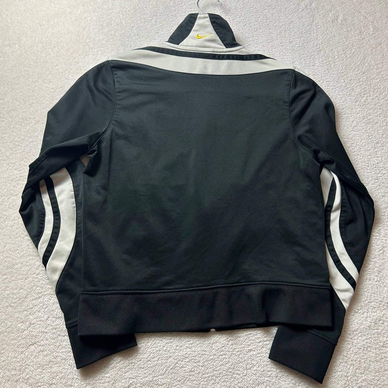 Vintage Nike Full Zip Track Jacket Swoosh Logo Size Medium Black Yellow Striped