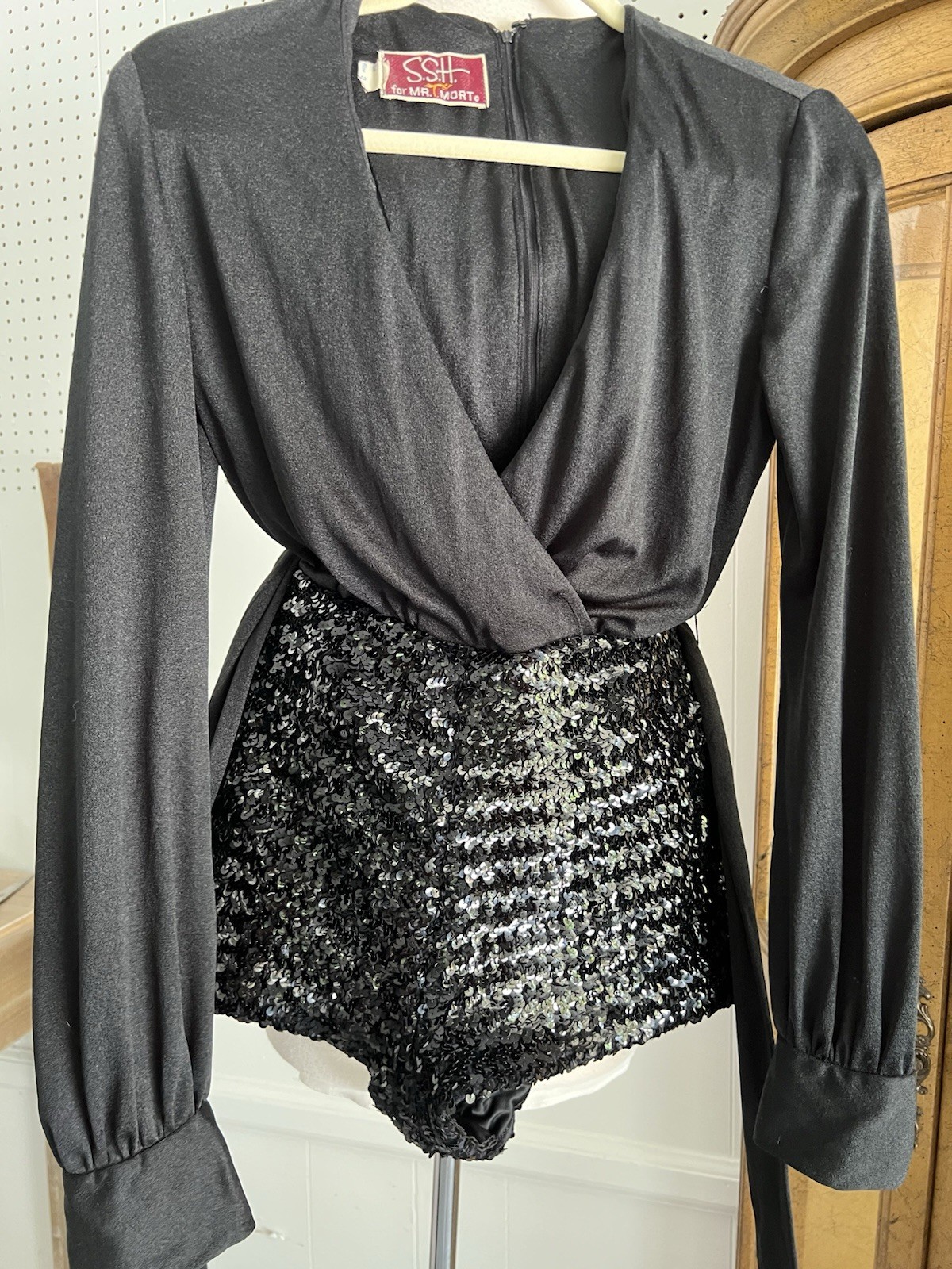 VTG 1970’s Wrap Romper W/sequin Shorts & Belt, Lined, Go Go, Disco, Lined