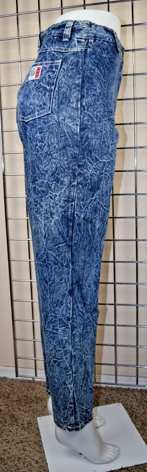 Vintage Jeans F A X Acid Wash Size 13/14 W28 L29 80s Blue High Waist Made USA