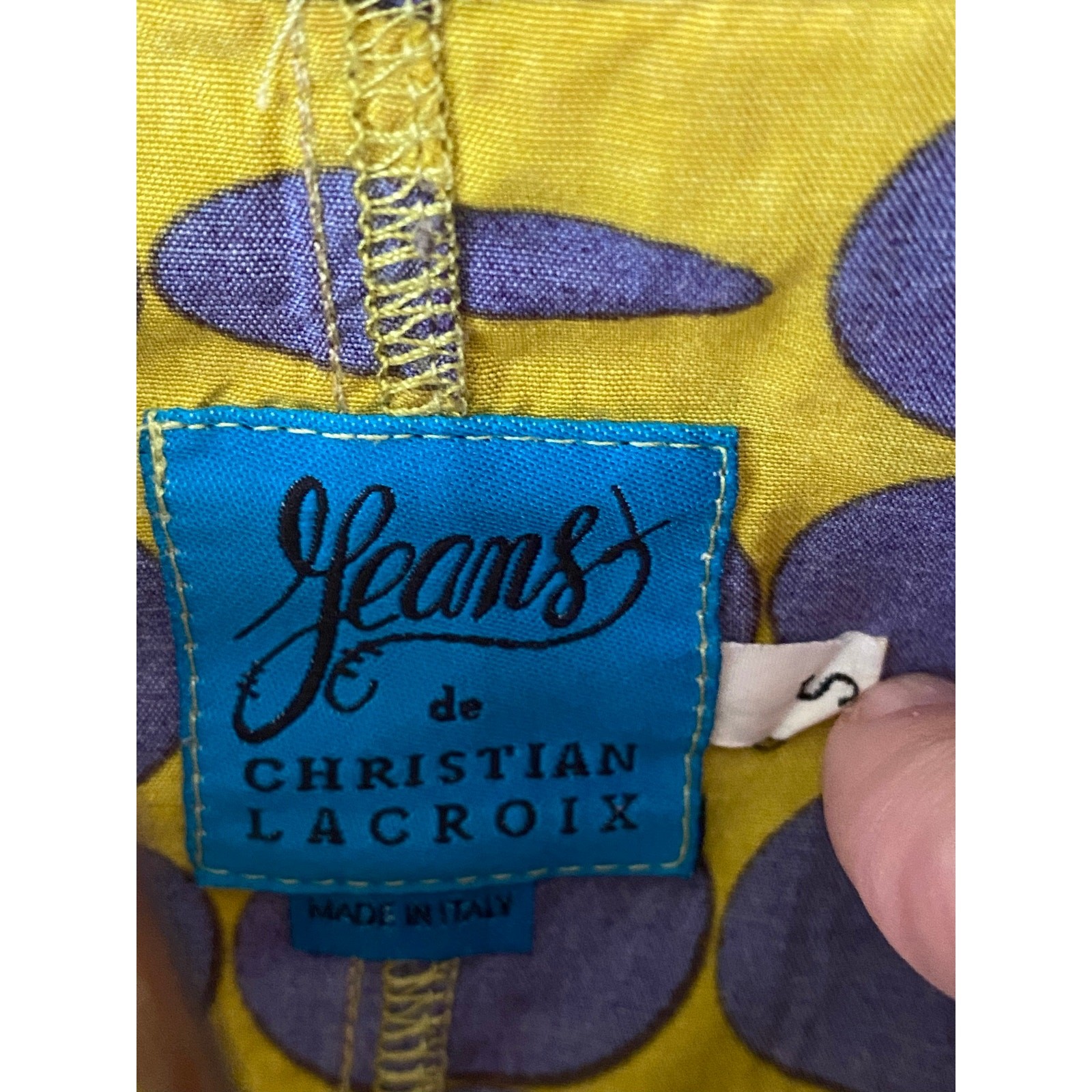 Vintage Jeans de Christian Lacroix Zip Up Top Sz Small Colorful Rare As Is*