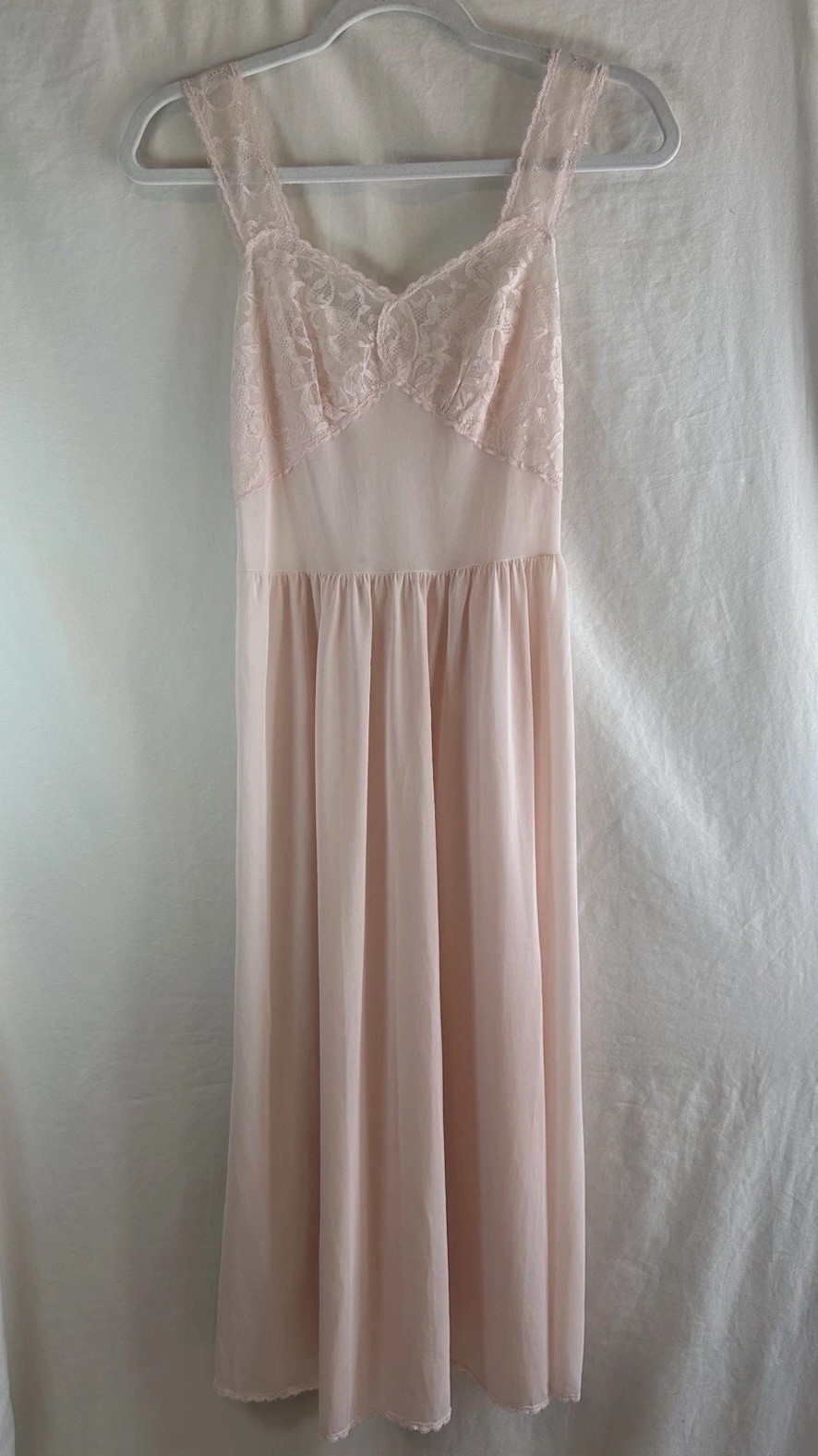 Vintage Dutchmaid 60s Pink Peignoir Set Nylon Sheer Robe & Gown Lace Romantic 14