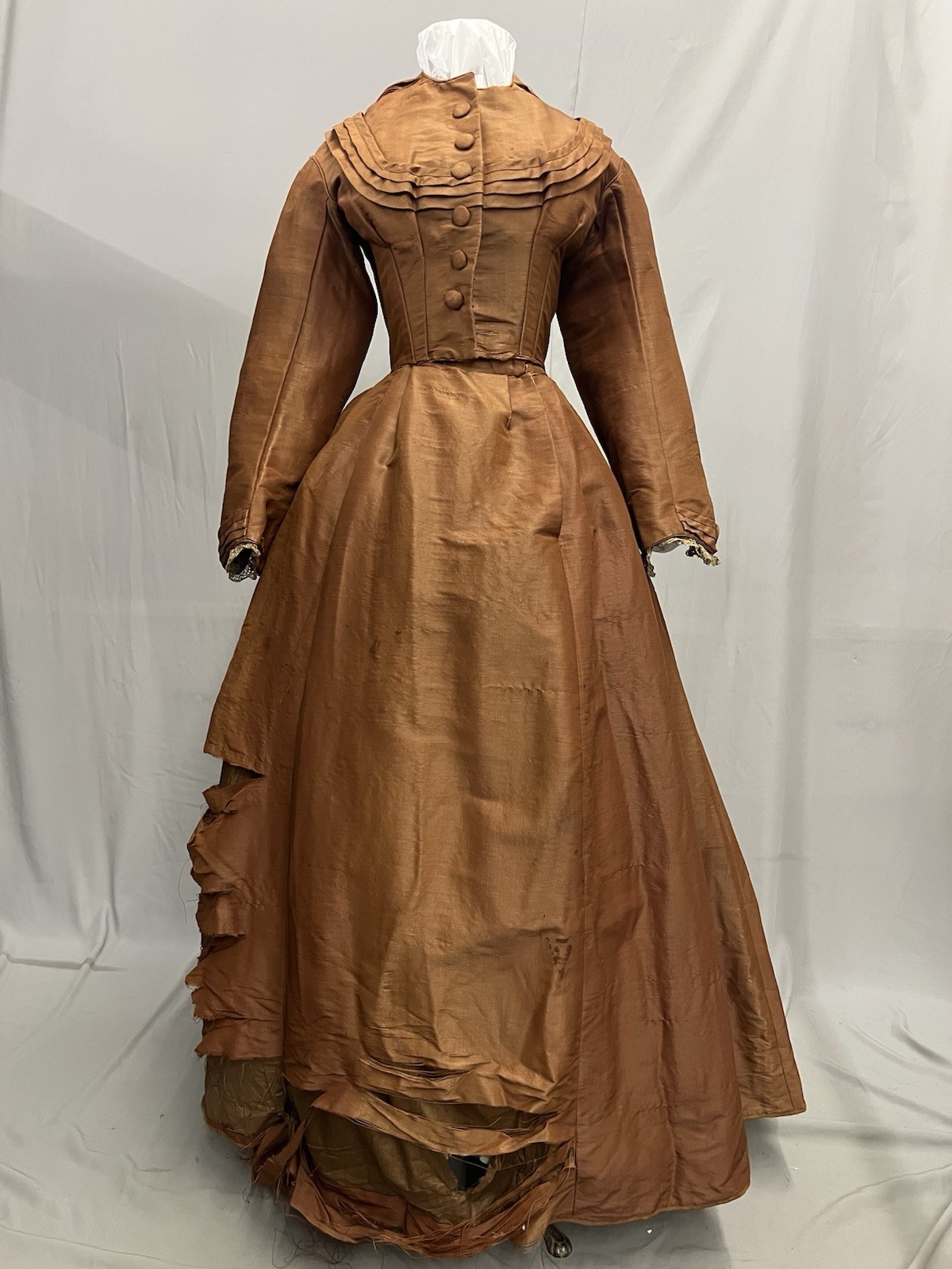 1860’s Brown Silk Day Dress Antique