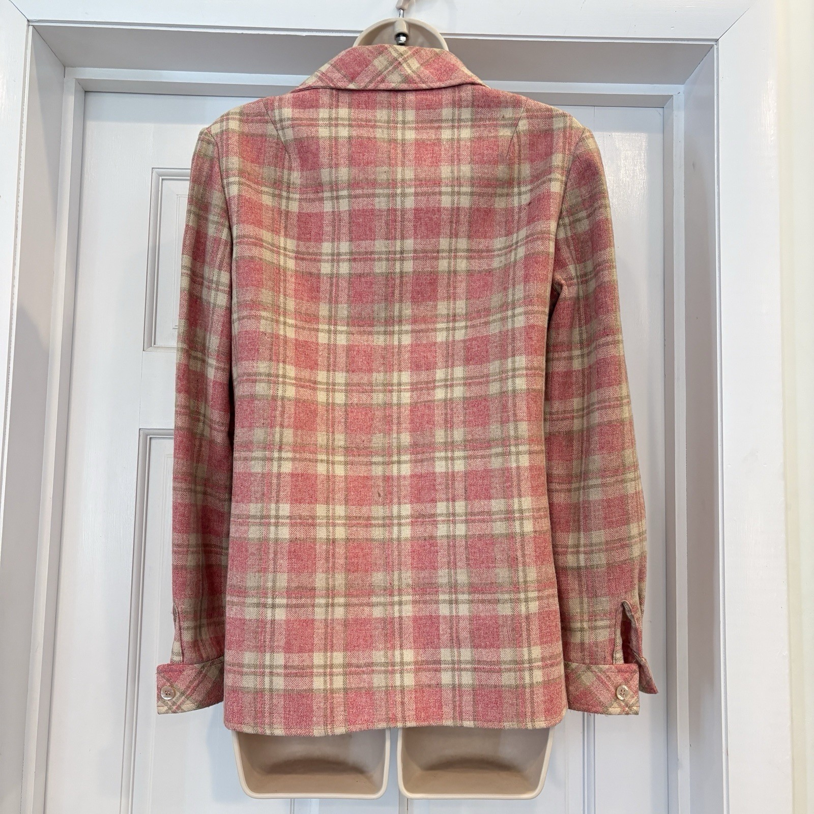 Plaid Suit Jacket Pants Pink WOOL Sz 10 and Sz 8 Vintage Retro 70&rsquo;s The Villager